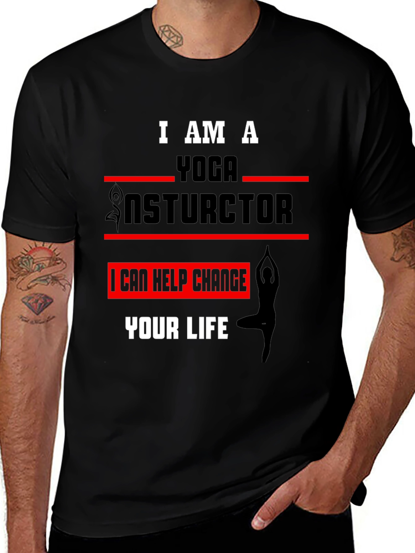 Variant 17 of Yoga Instructor Graphic Tee - Change Your Life