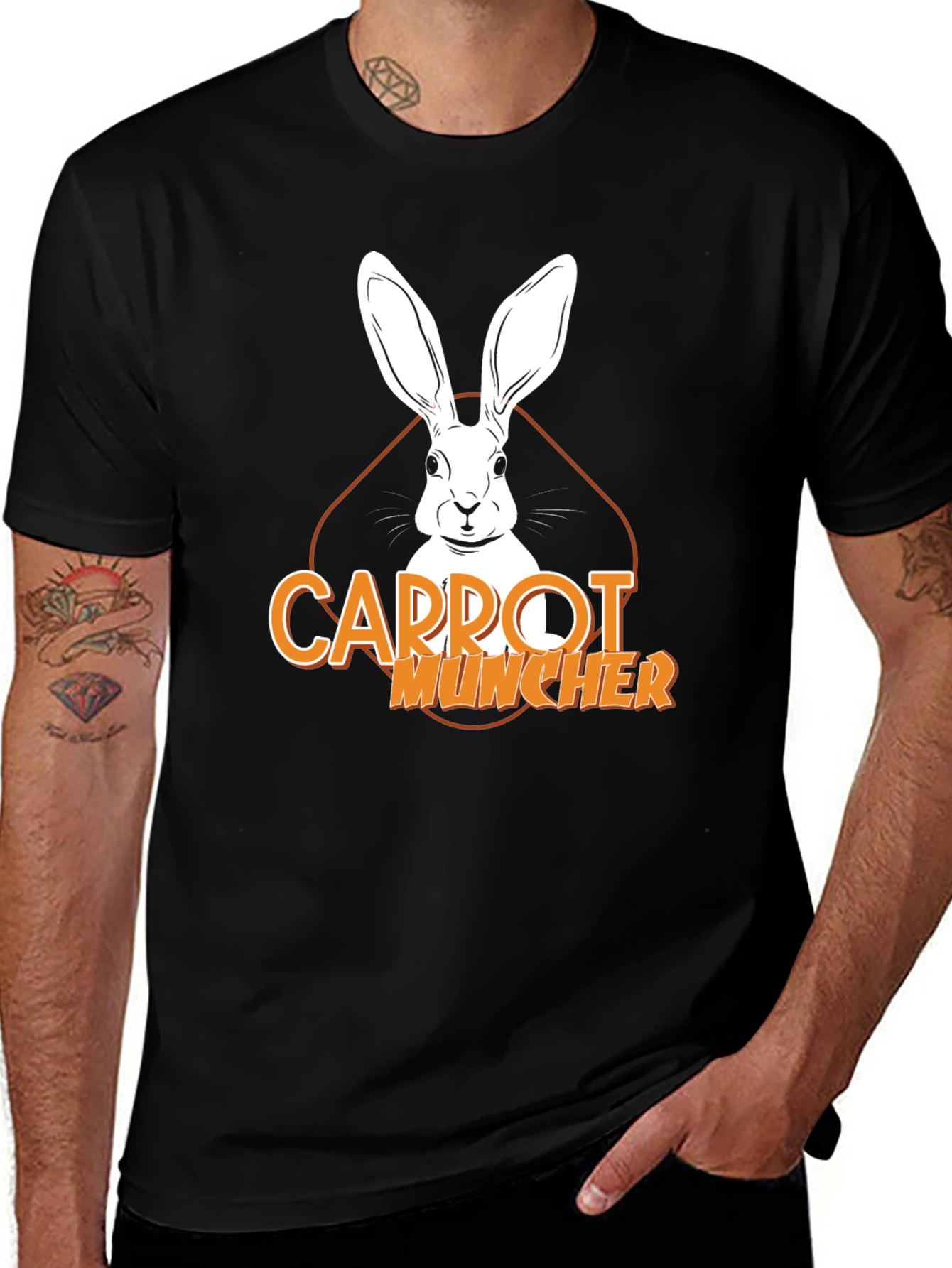 Variant 5 of Carrot Muncher Rabbit Graphic Tee