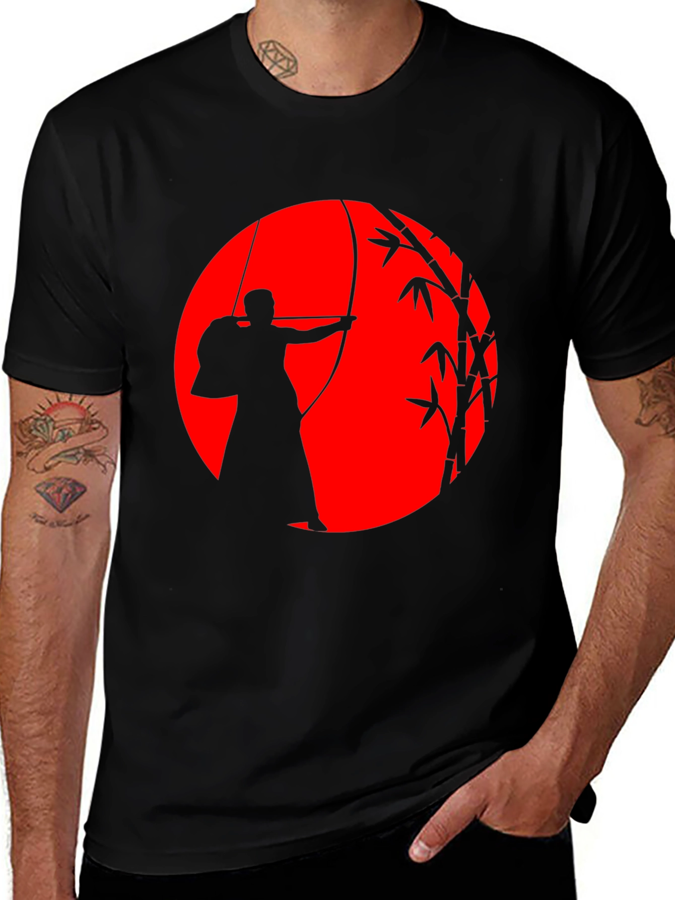 Variant 27 of Kyudo Archer Graphic T-Shirt - Japanese Archery Tee