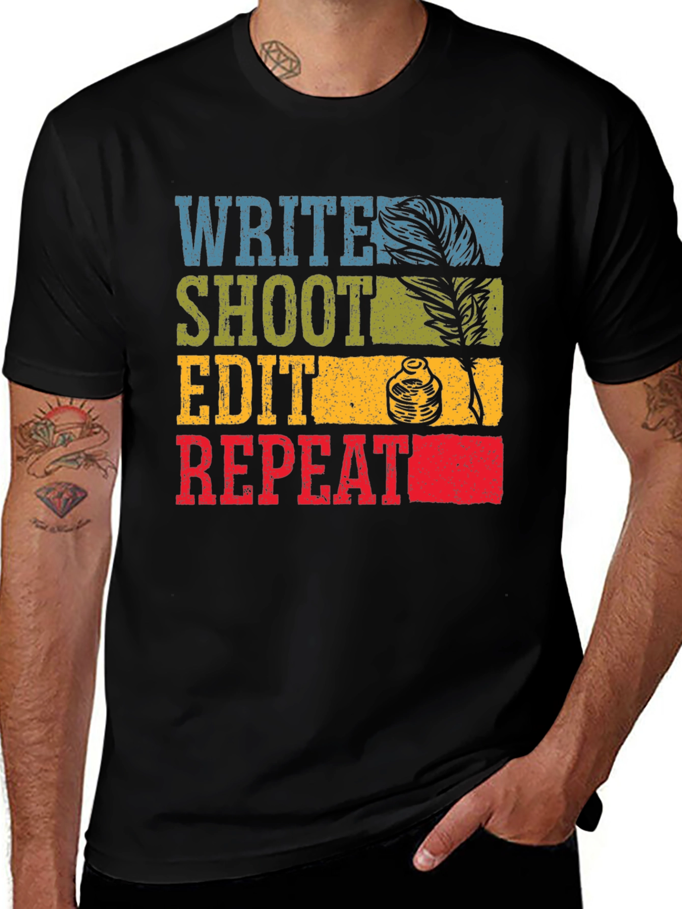 Variant 17 of Write, Shoot, Edit, Repeat Graphic Tee