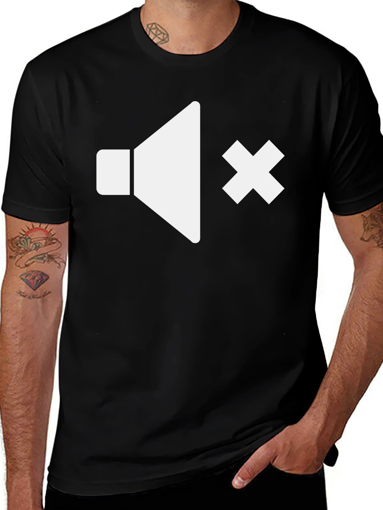 Mute Mode Tee - Black Graphic T-Shirt
