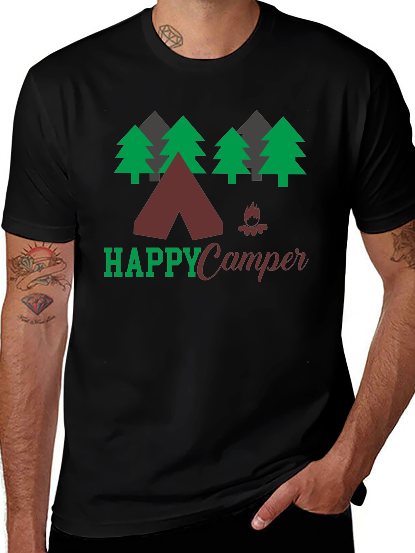 Variant 30 of Happy Camper Graphic Tee Camping Nature Shirt