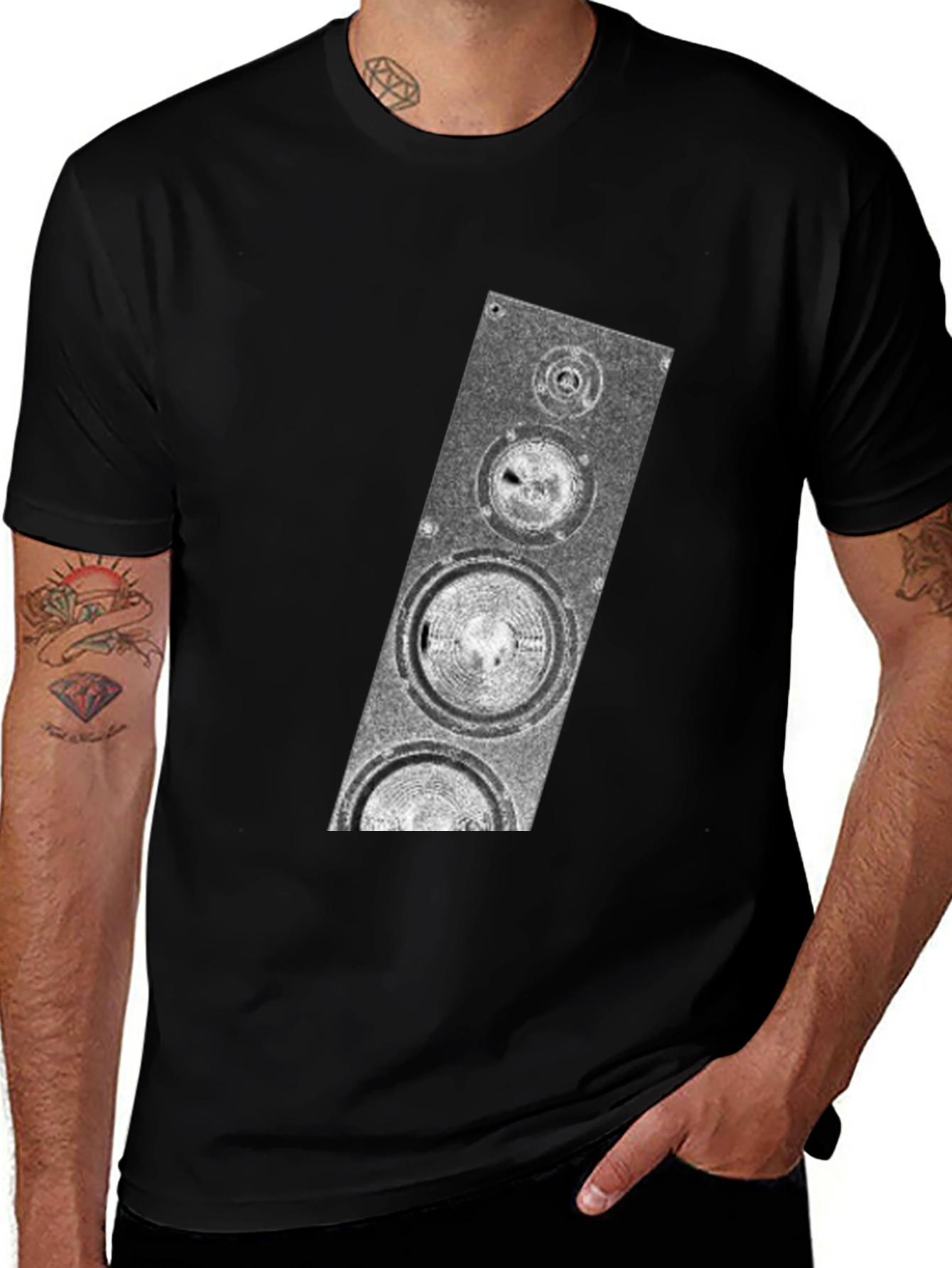 Variant 13 of Speaker Graphic Black T-Shirt