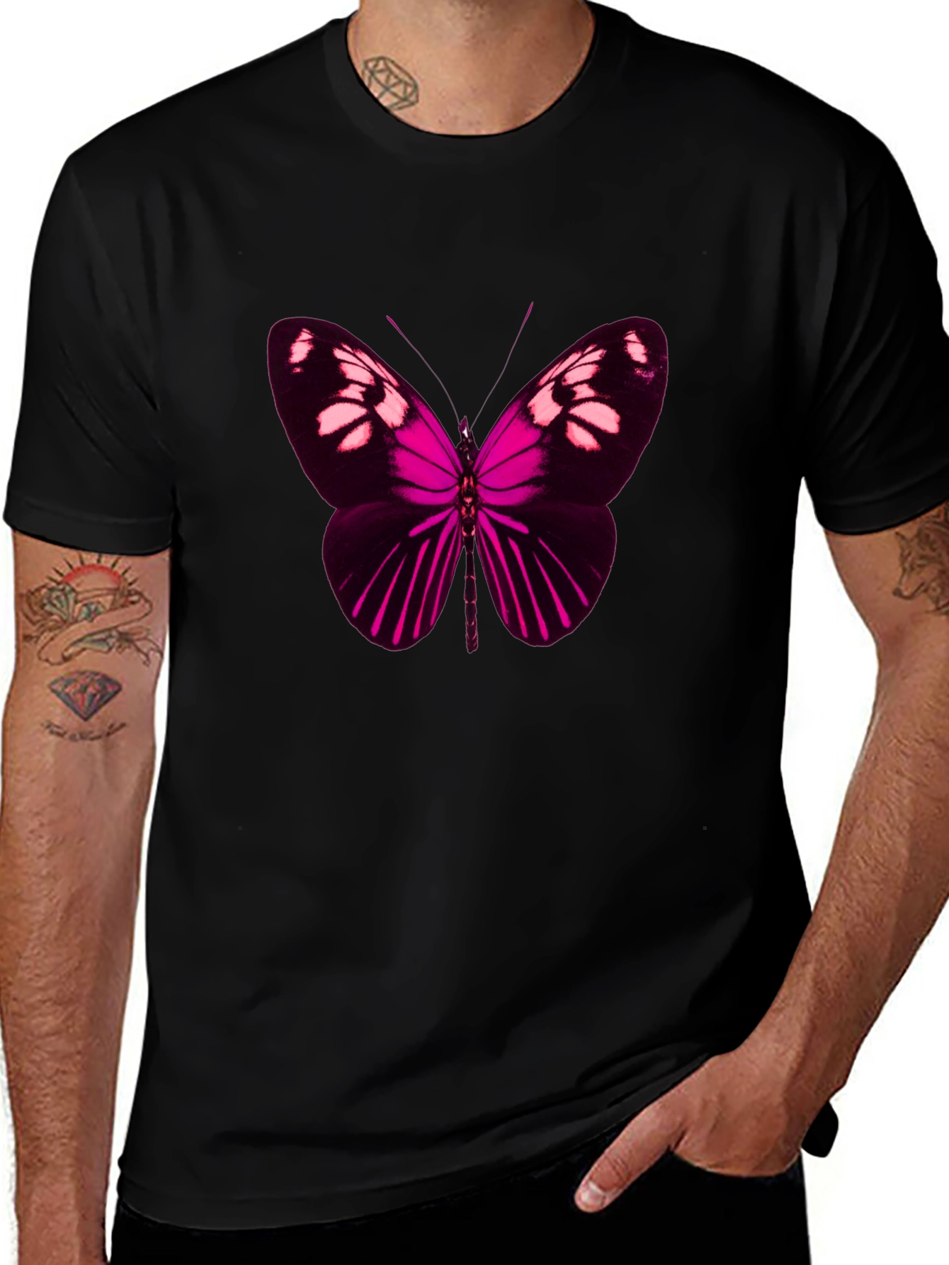 Variant 13 of Butterfly Graphic Black T-Shirt