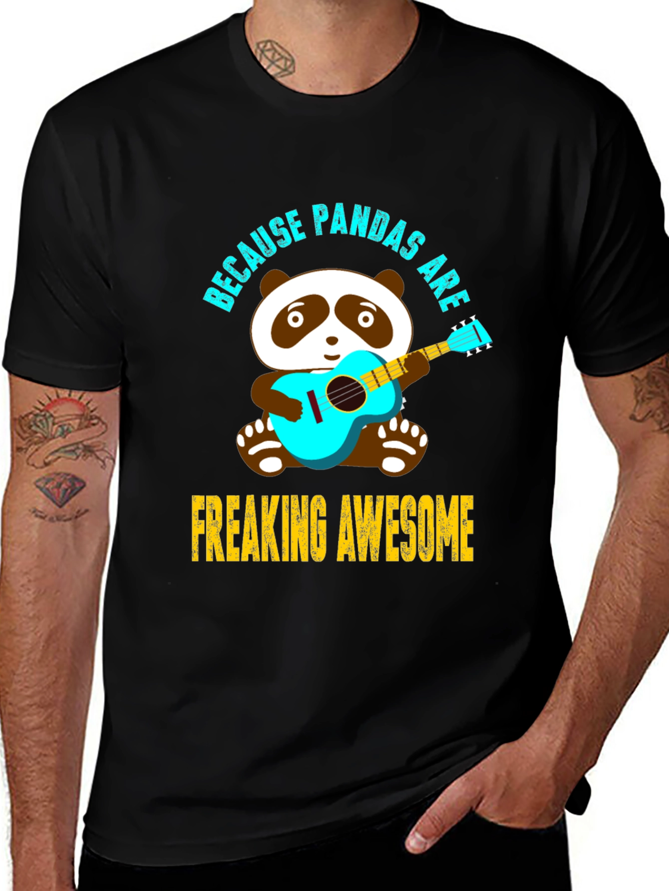 Variant 22 of Panda Playing Guitar Graphic T-Shirt