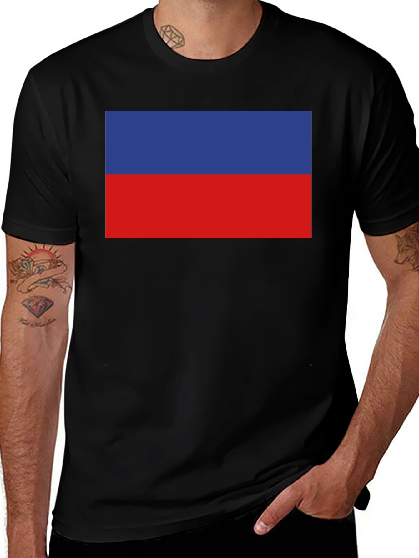 Variant 26 of Haiti Flag T-Shirt - Black