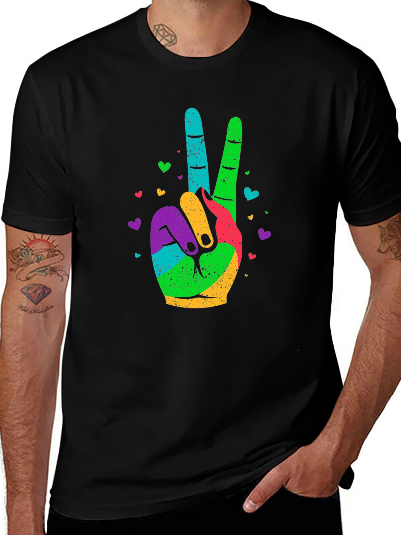 Variant 12 of Rainbow Peace Sign T-Shirt