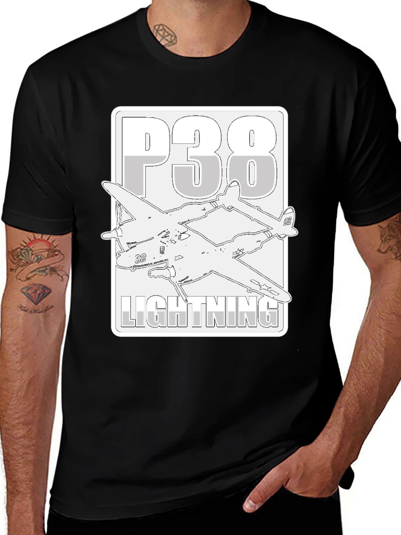P-38 Lightning T-Shirt - Classic Airplane Design