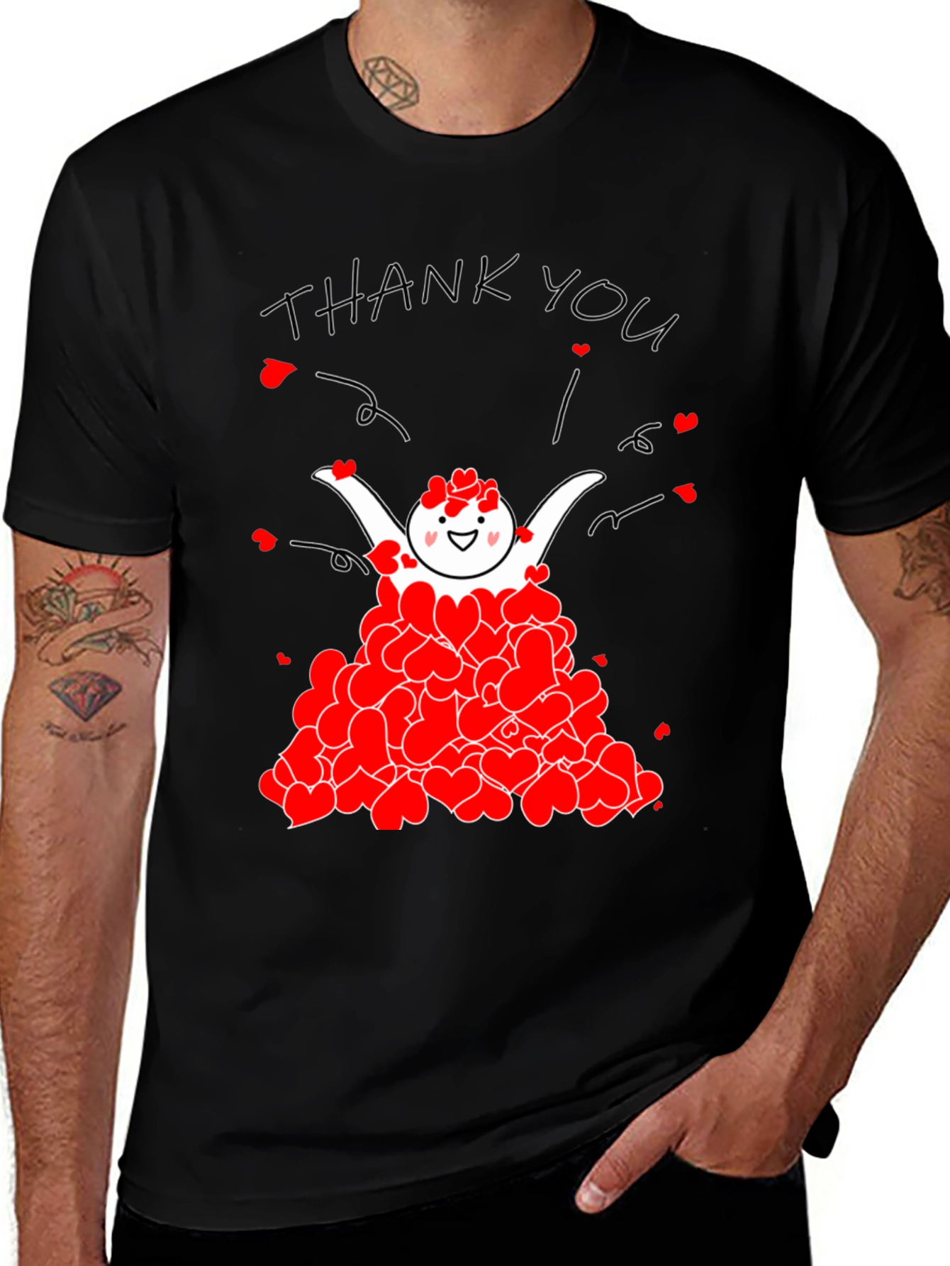 Variant 10 of Heartfelt Thanks Graphic T-Shirt - Express Gratitude