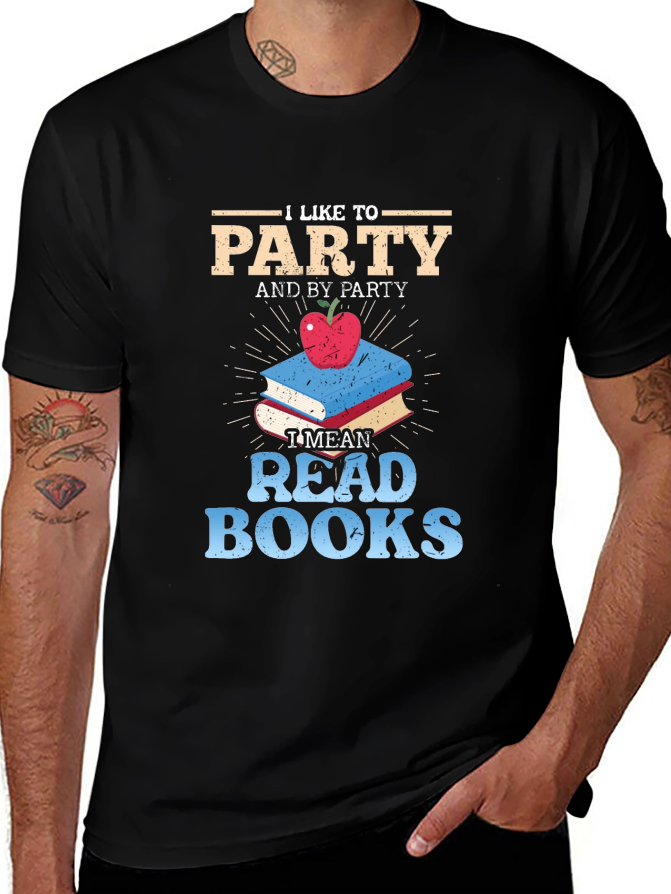 Variant 27 of I Like to Party Read Books Graphic Tee