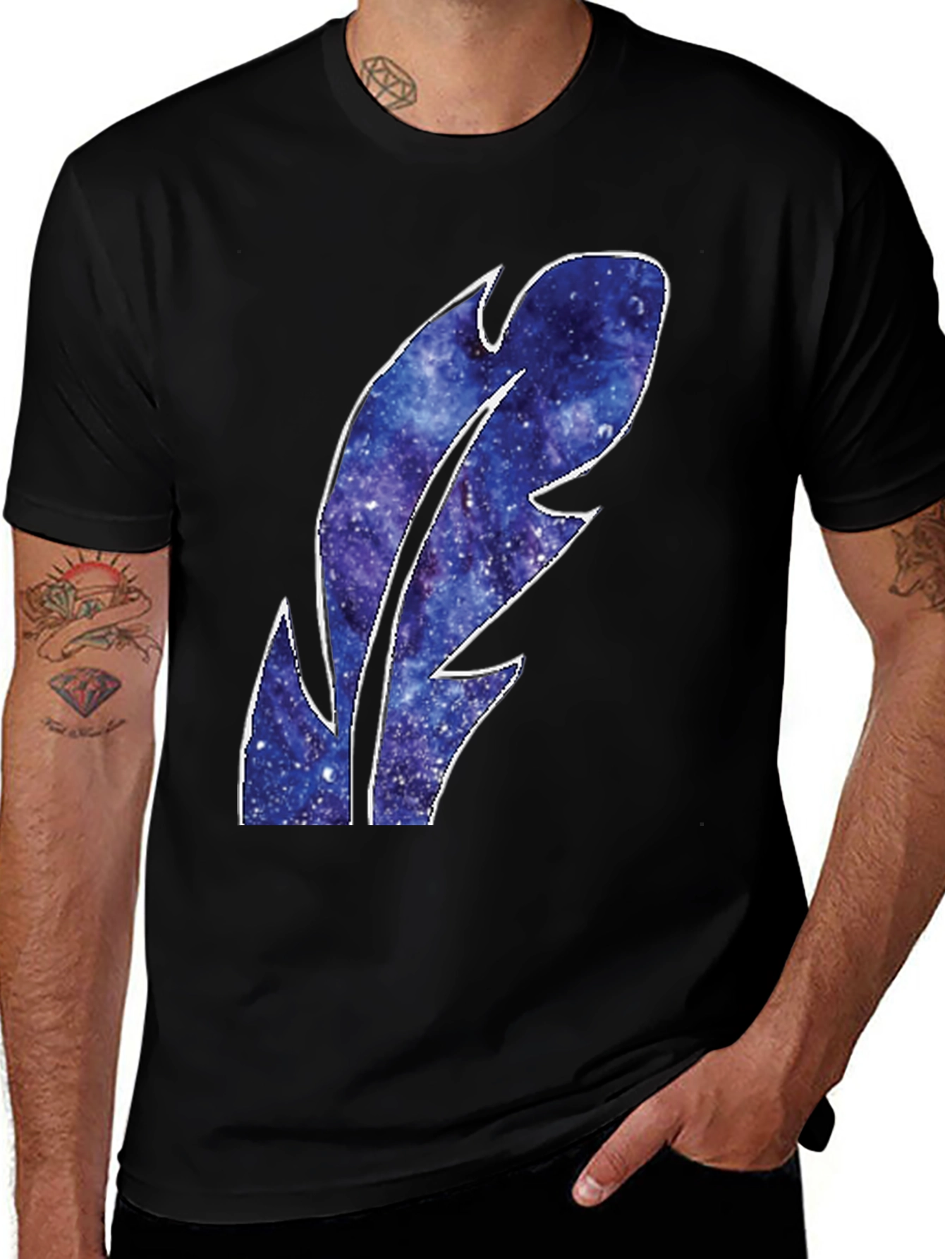 Variant 26 of Galaxy Feather Graphic T-Shirt - Stylish Men's Tee