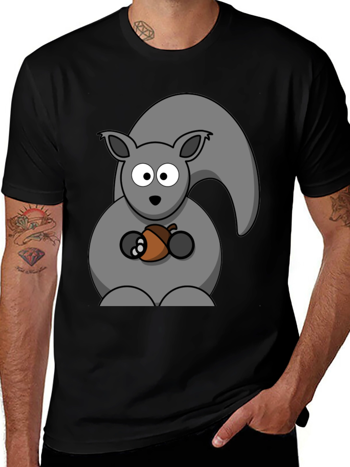 Variant 19 of Squirrel Holding Acorn Graphic Print T-Shirt
