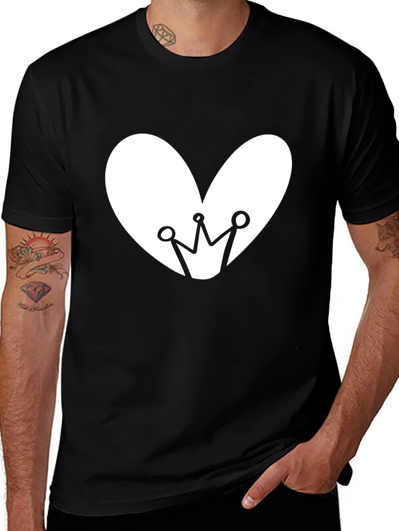 Variant 19 of Heart Crown Graphic Black Tee