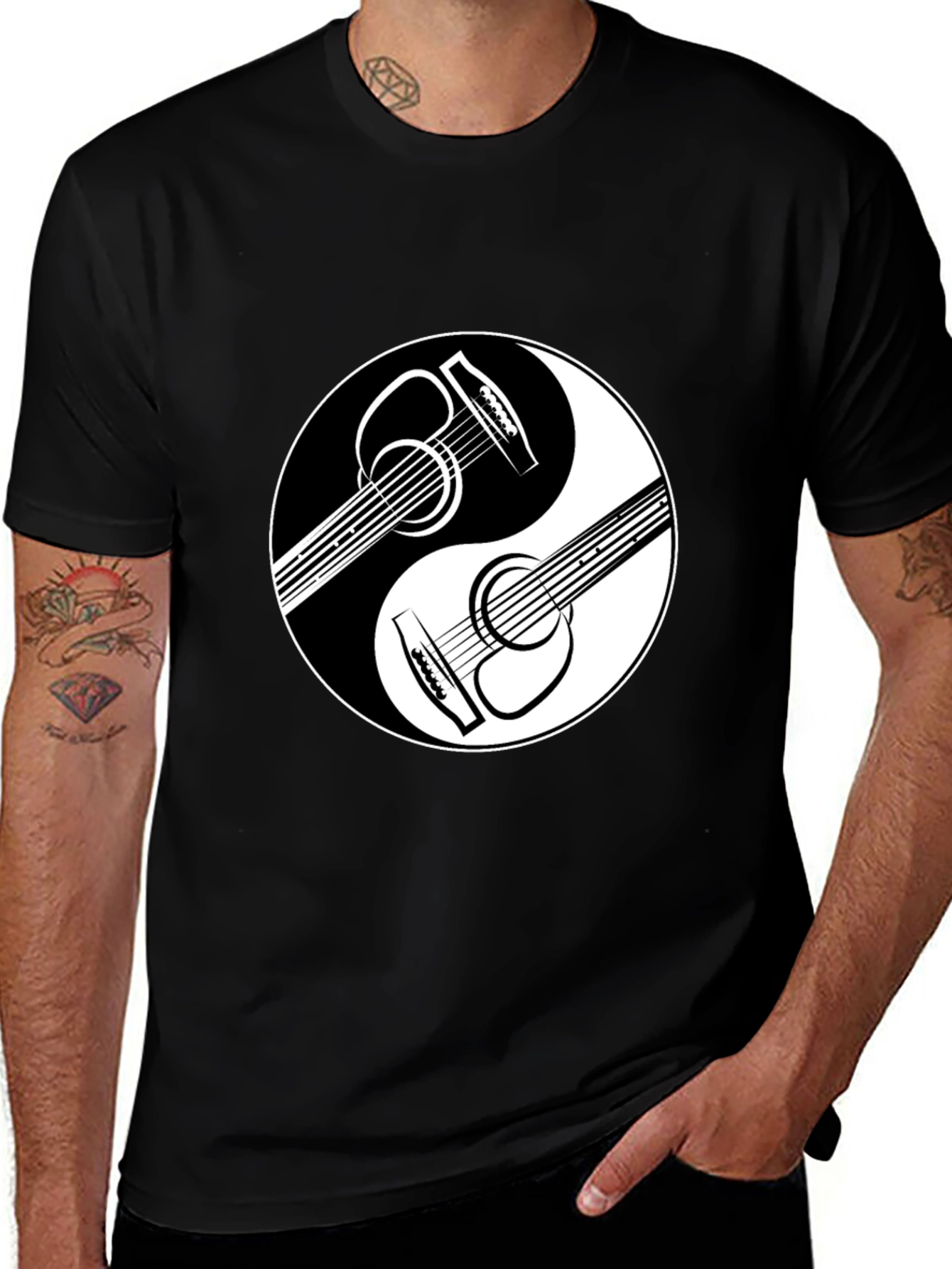 Variant 16 of Yin Yang Guitar T-Shirt - Music Lover Tee