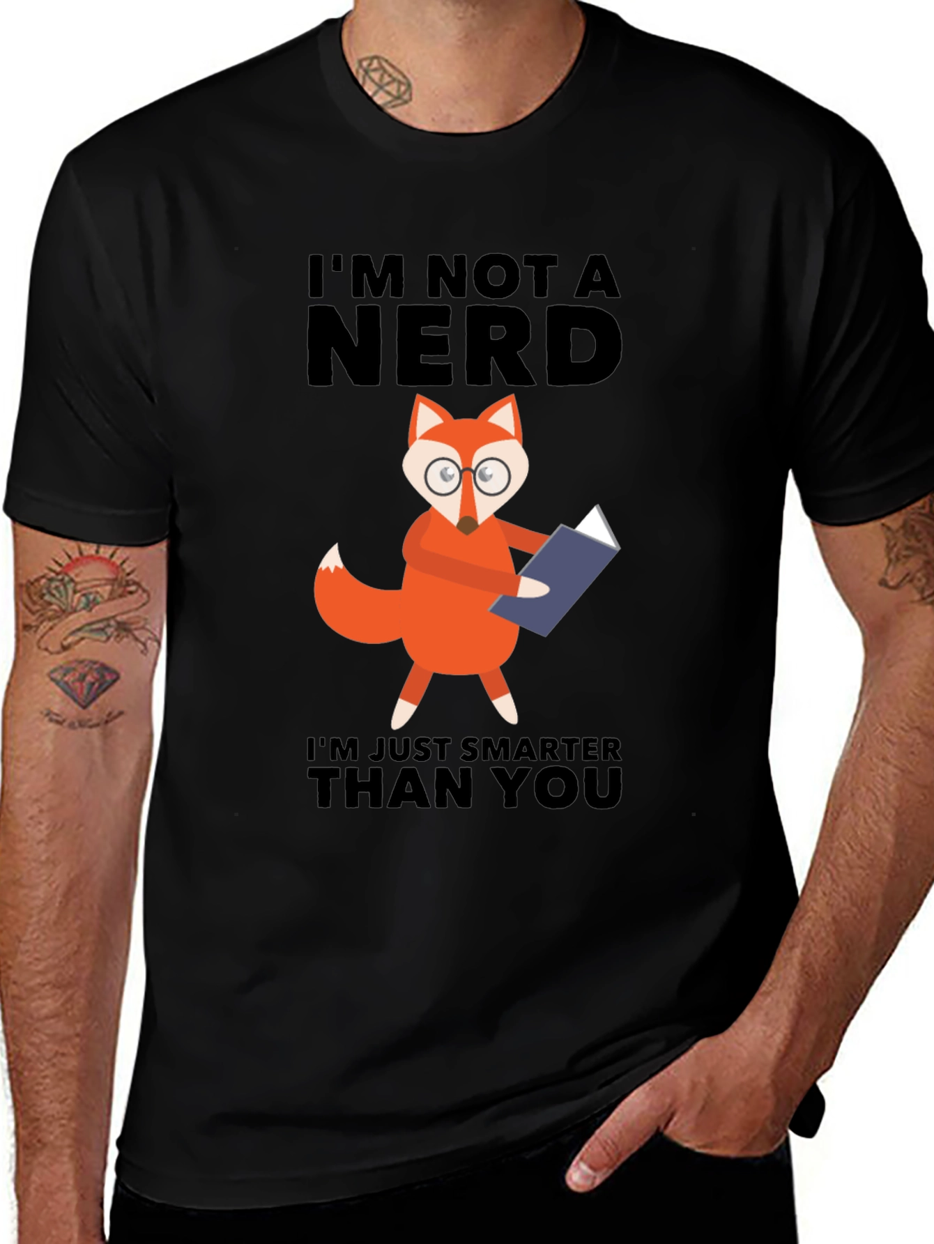 Variant 23 of Funny Fox Nerd Graphic T-Shirt