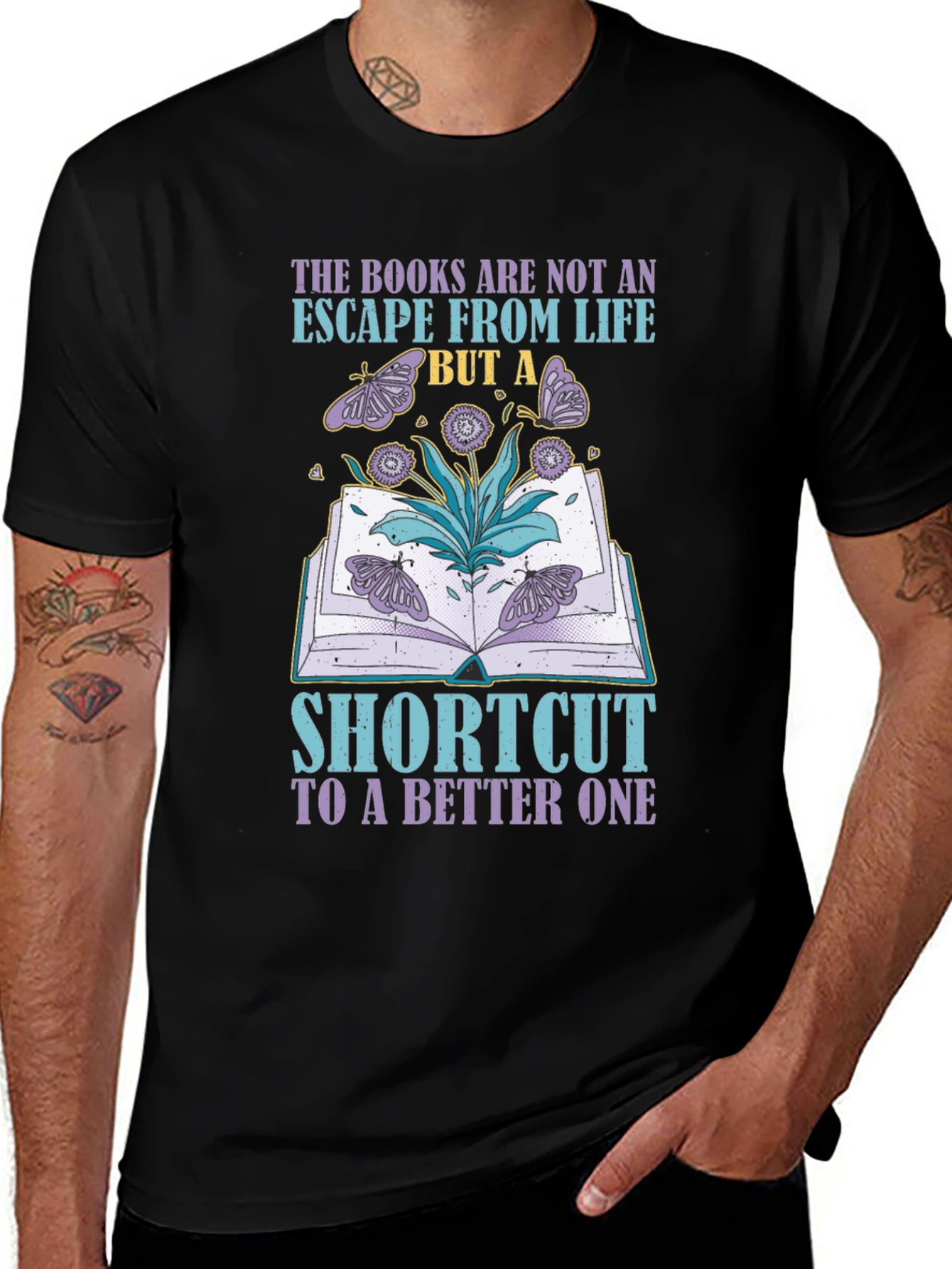Variant 25 of Book Lover T-Shirt - Shortcut to a Better Life