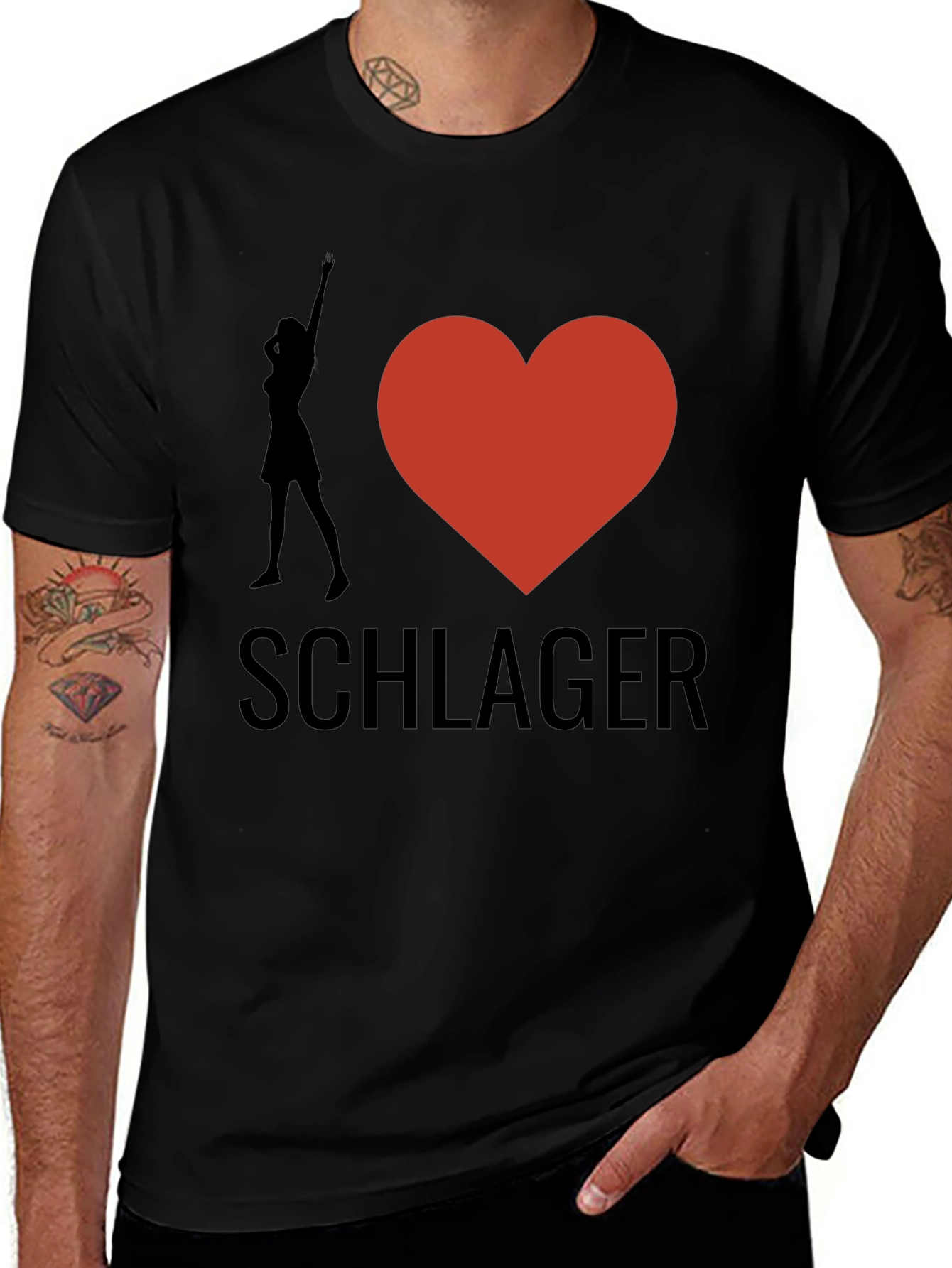 Variant 27 of I Heart Schlager Black T-Shirt