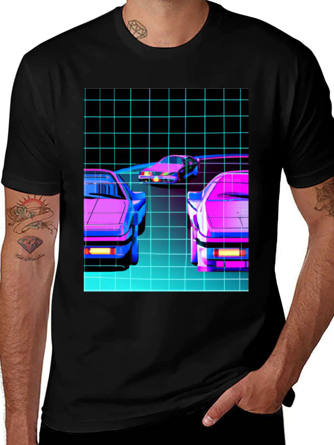Variant 17 of Retro Cars T-Shirt, Synthwave Aesthetic