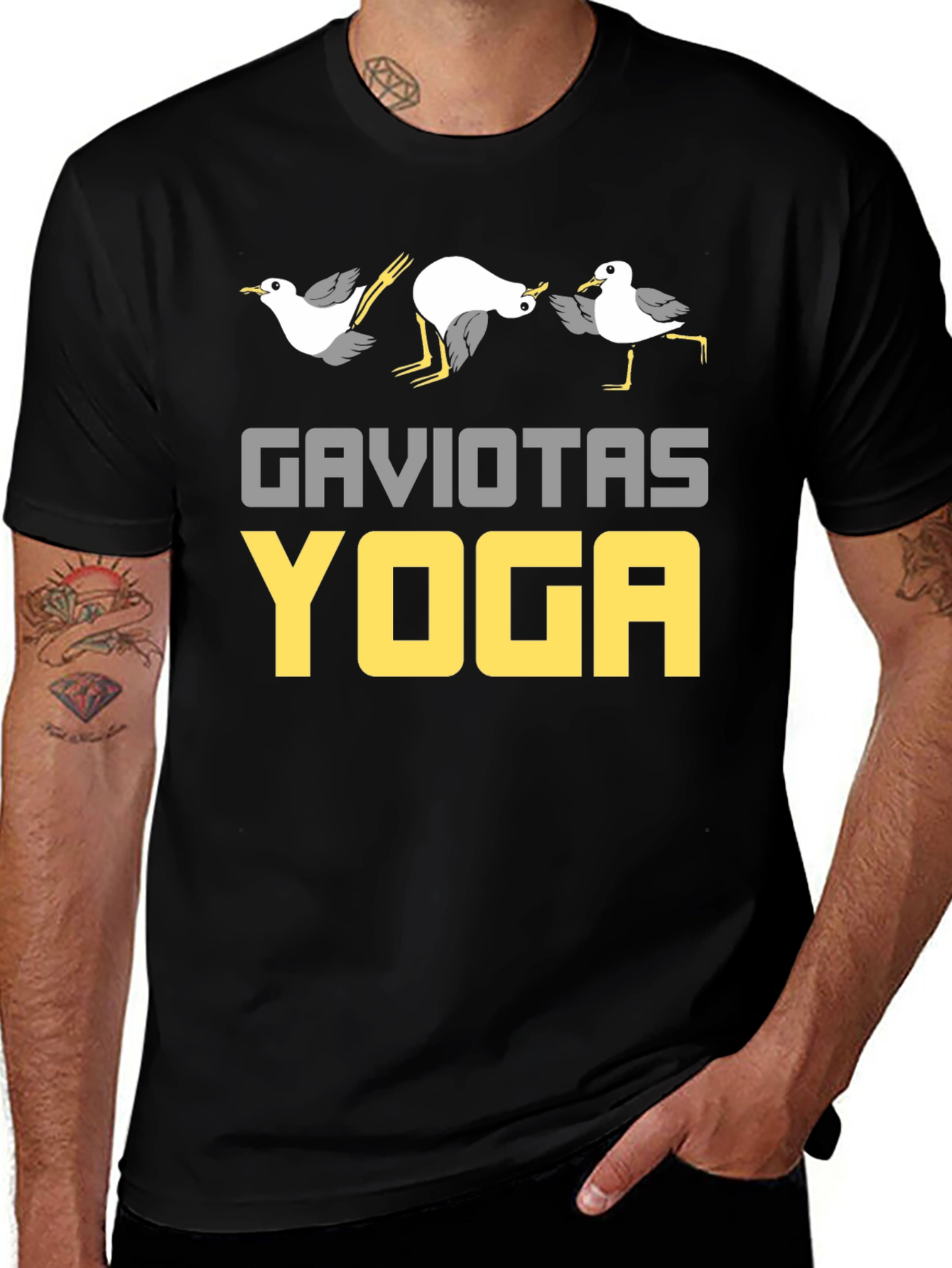 Variant 21 of Gaviota Yoga Graphic T-Shirt - Funny Bird Pose Tee