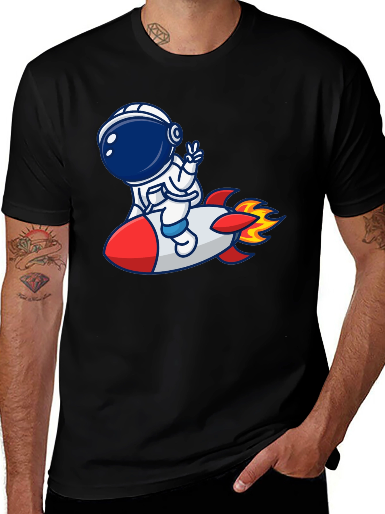 Variant 12 of Astronaut Rocket Graphic T-Shirt - Trendy Unisex Tee