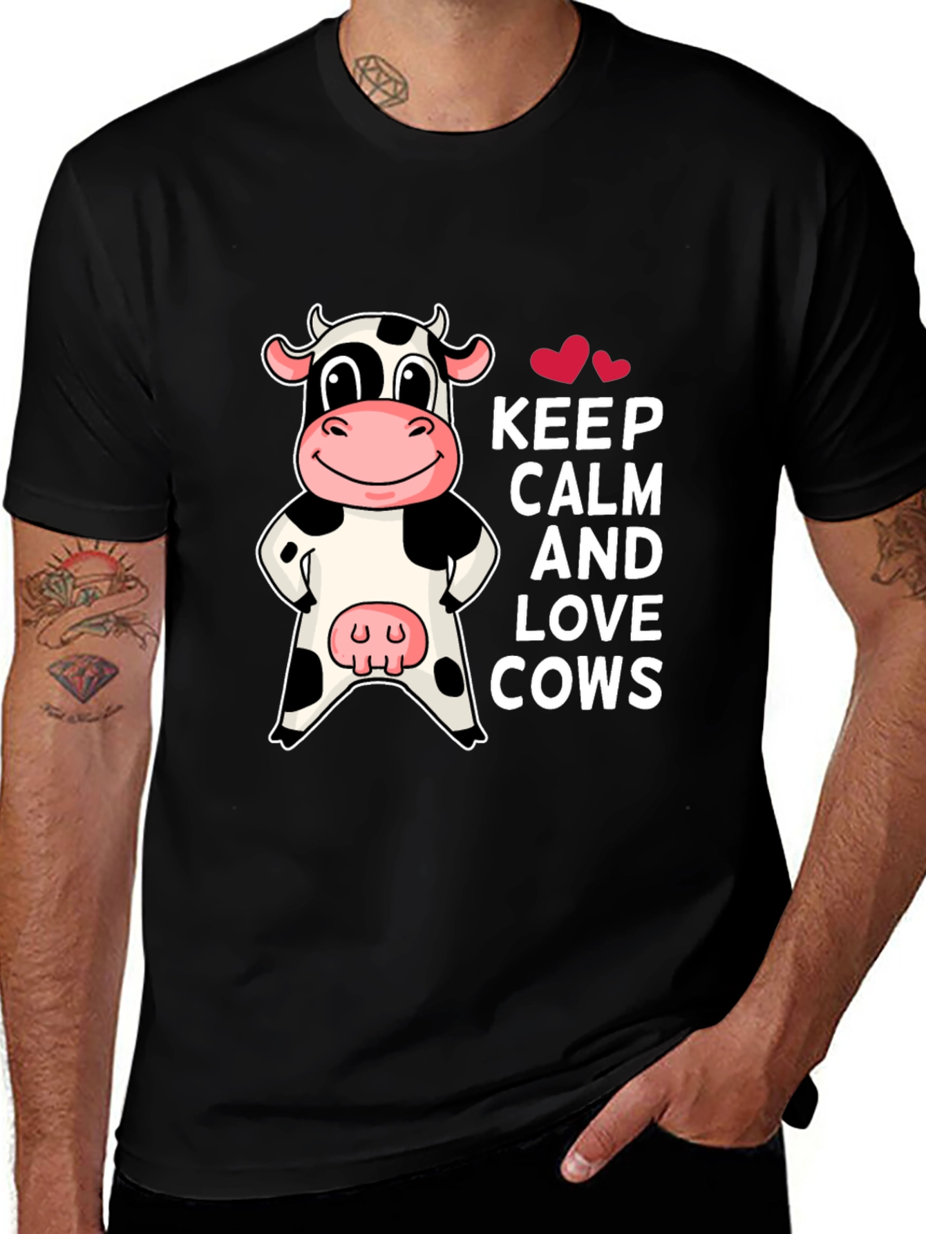 Variant 17 of Keep Calm and Love Cows Graphic Tee