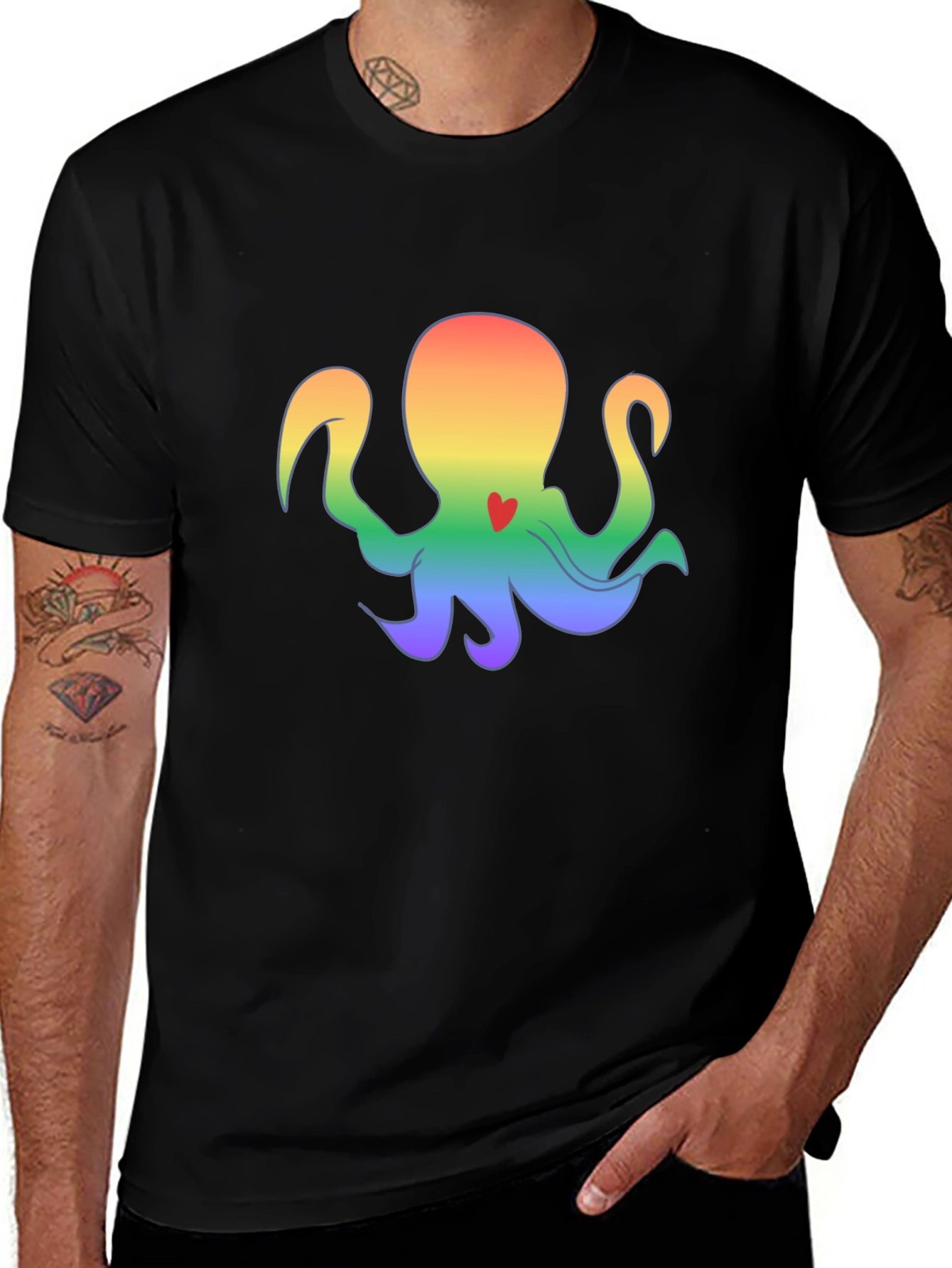 Variant 11 of Rainbow Octopus Graphic Tee - Love Edition