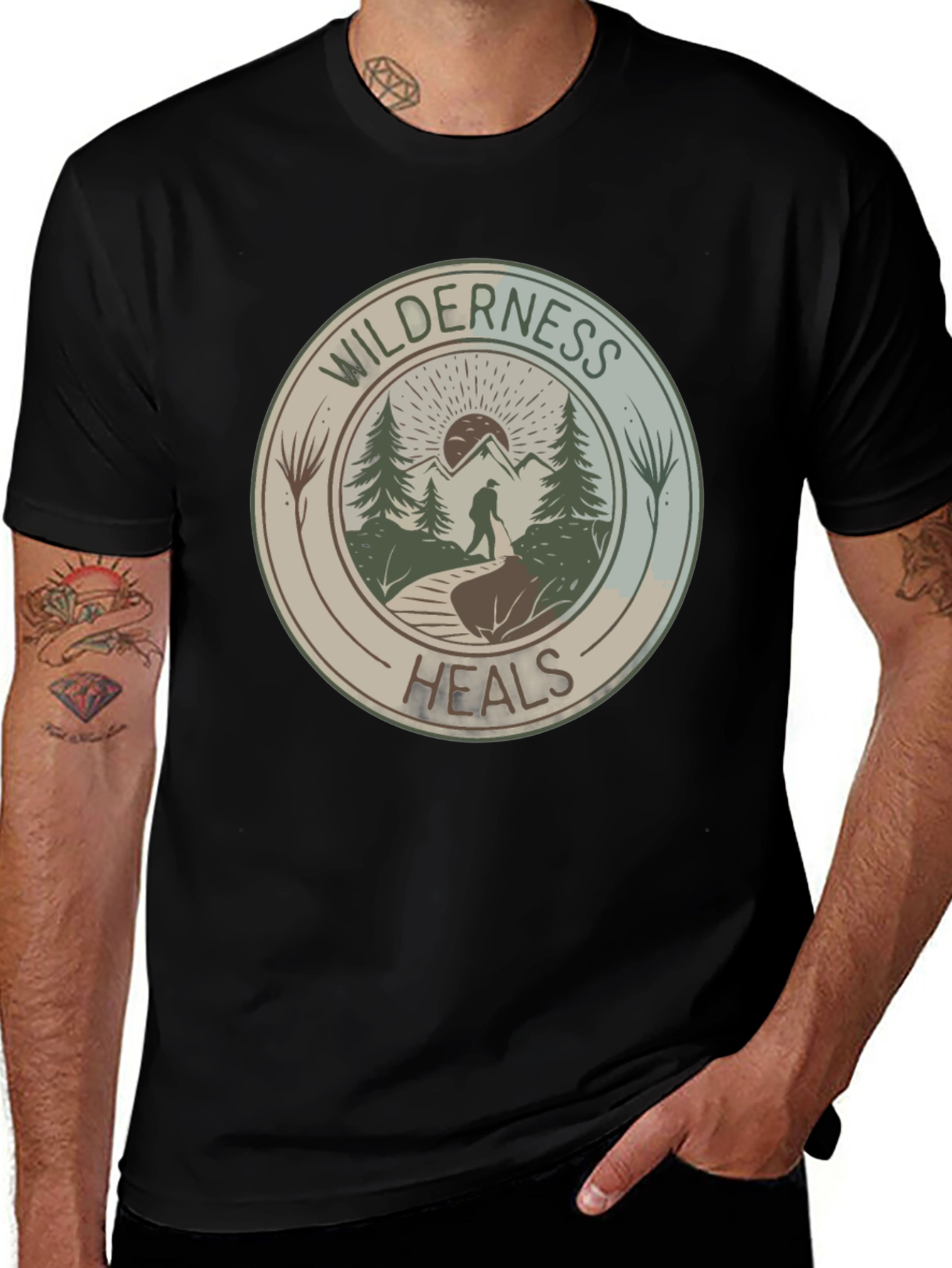 Variant 16 of Wilderness Heals Graphic T-Shirt - Nature Inspired Tee