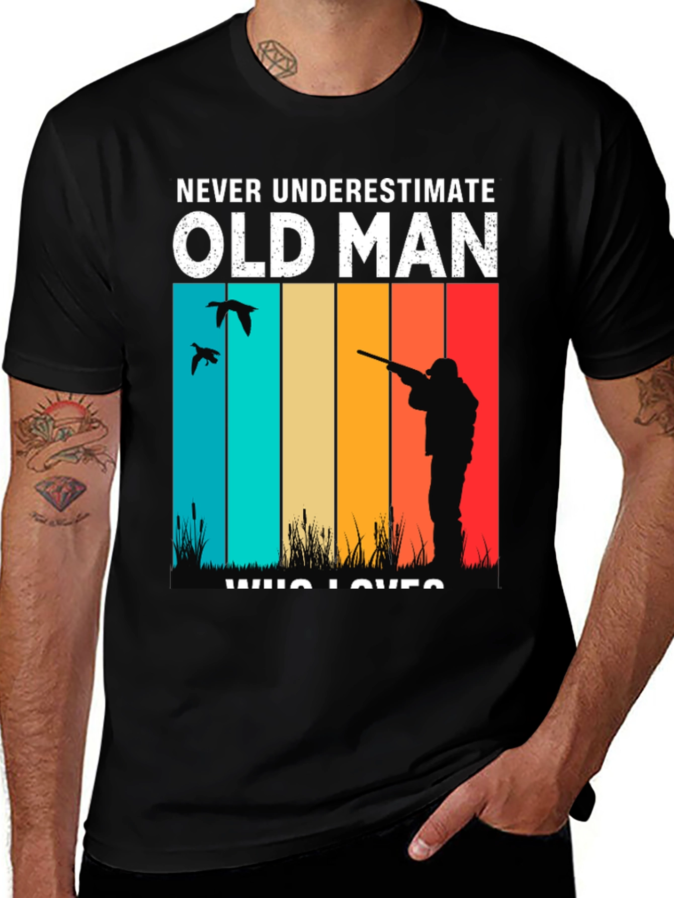 Variant 18 of Old Man Hunting Graphic T-Shirt
