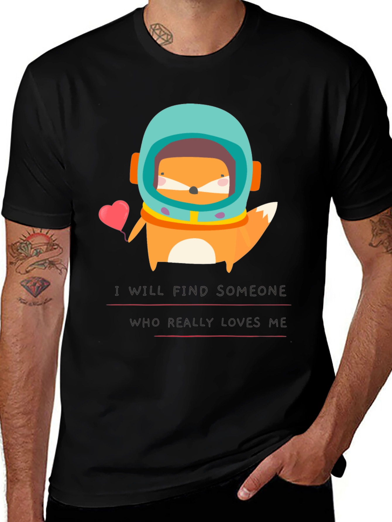 Variant 7 of Space Fox Graphic T-Shirt - Find Love!