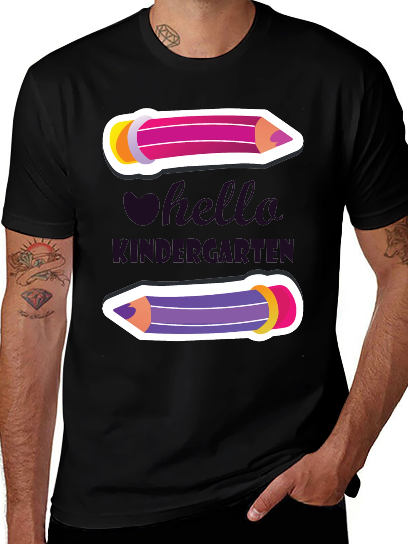 Hello Kindergarten Shirt Pencil Design