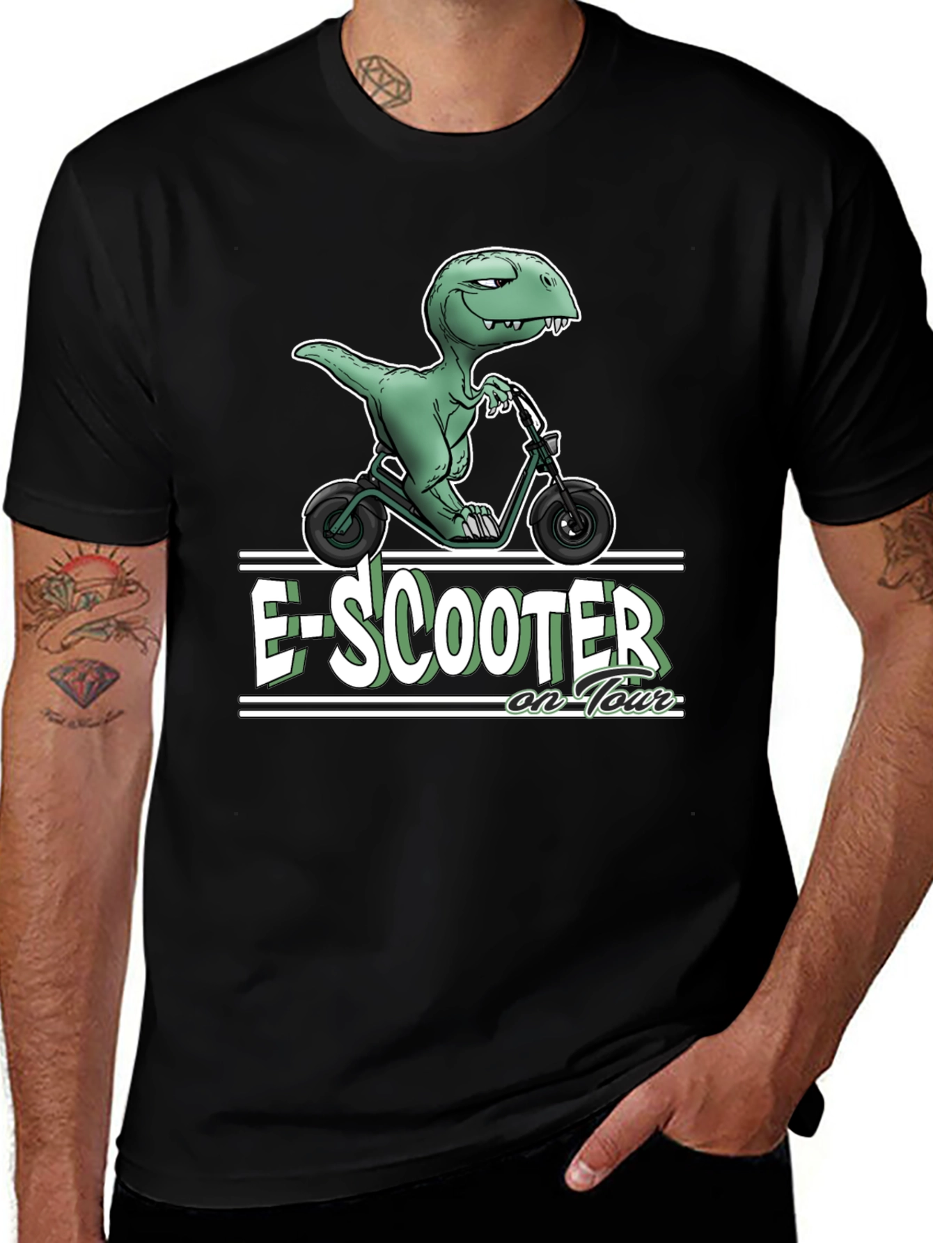 Variant 19 of E-Scooter Dinosaur T-Shirt - On Tour