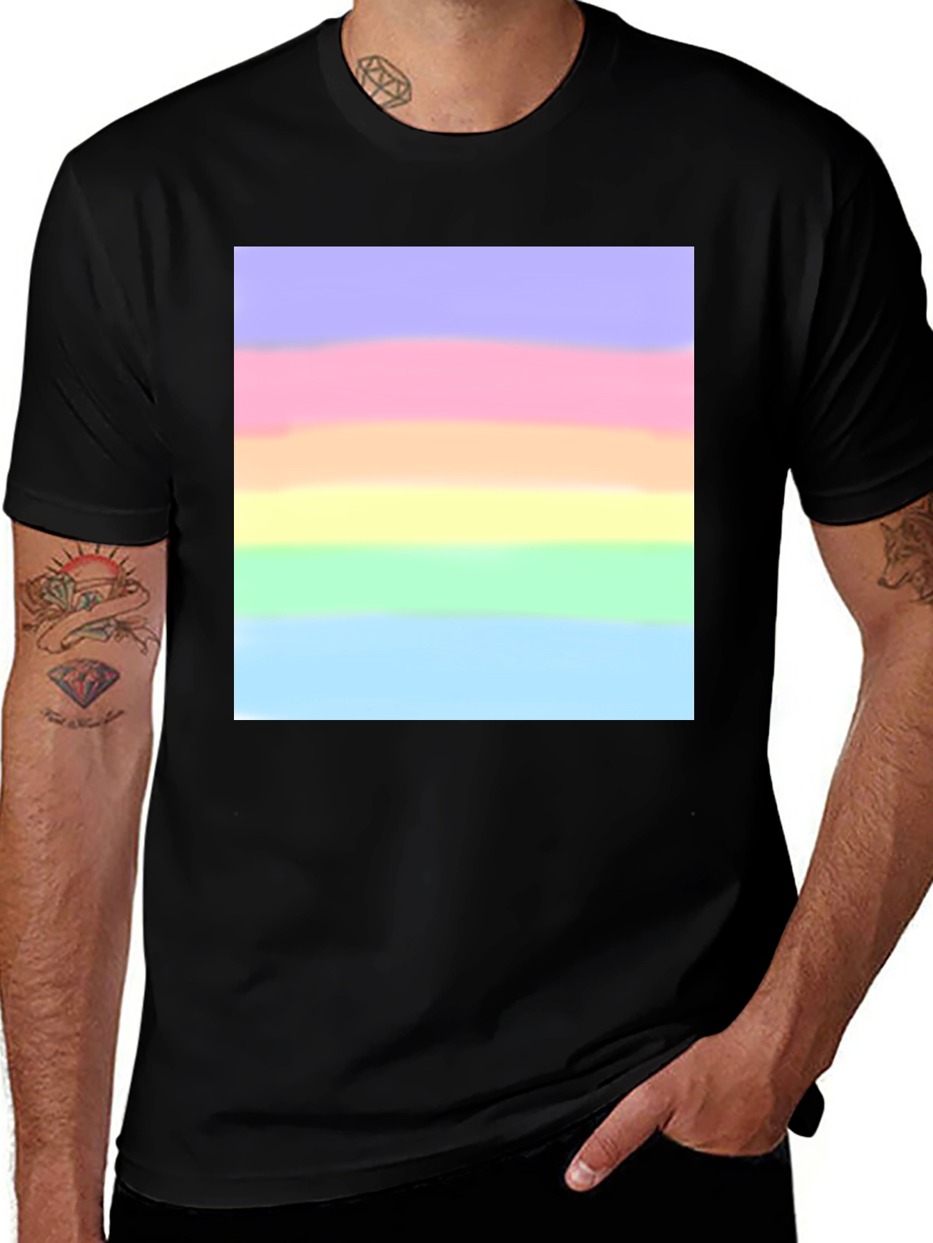 Variant 20 of Pastel Rainbow Graphic T-Shirt