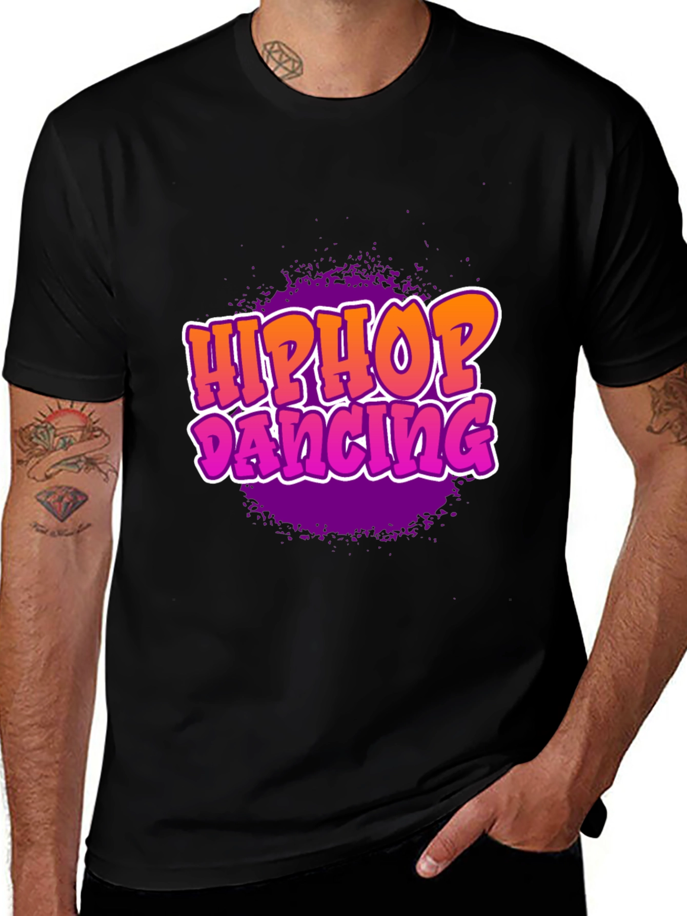 Variant 2 of Hip Hop Dancing Graphic T-Shirt - Black