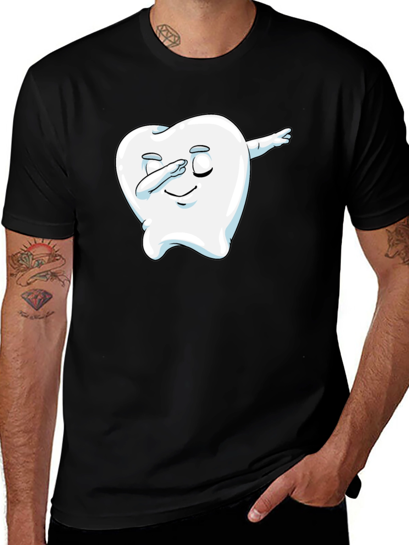 Variant 29 of Dabbing Tooth Graphic Tee - Black T-Shirt