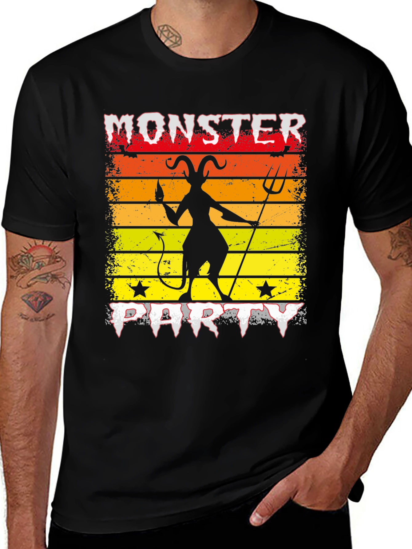 Monster Party Graphic Tee - Devil Silhouette