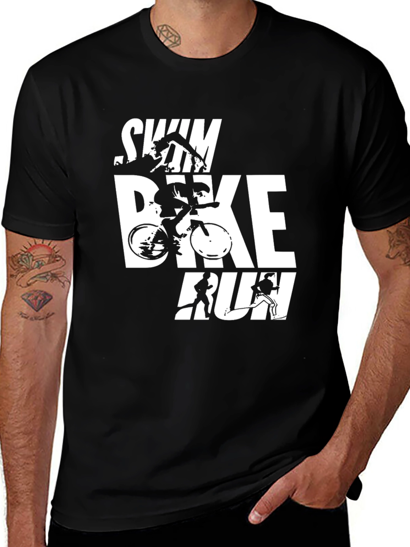 Variant 16 of Swim Bike Run Triathlon T-Shirt