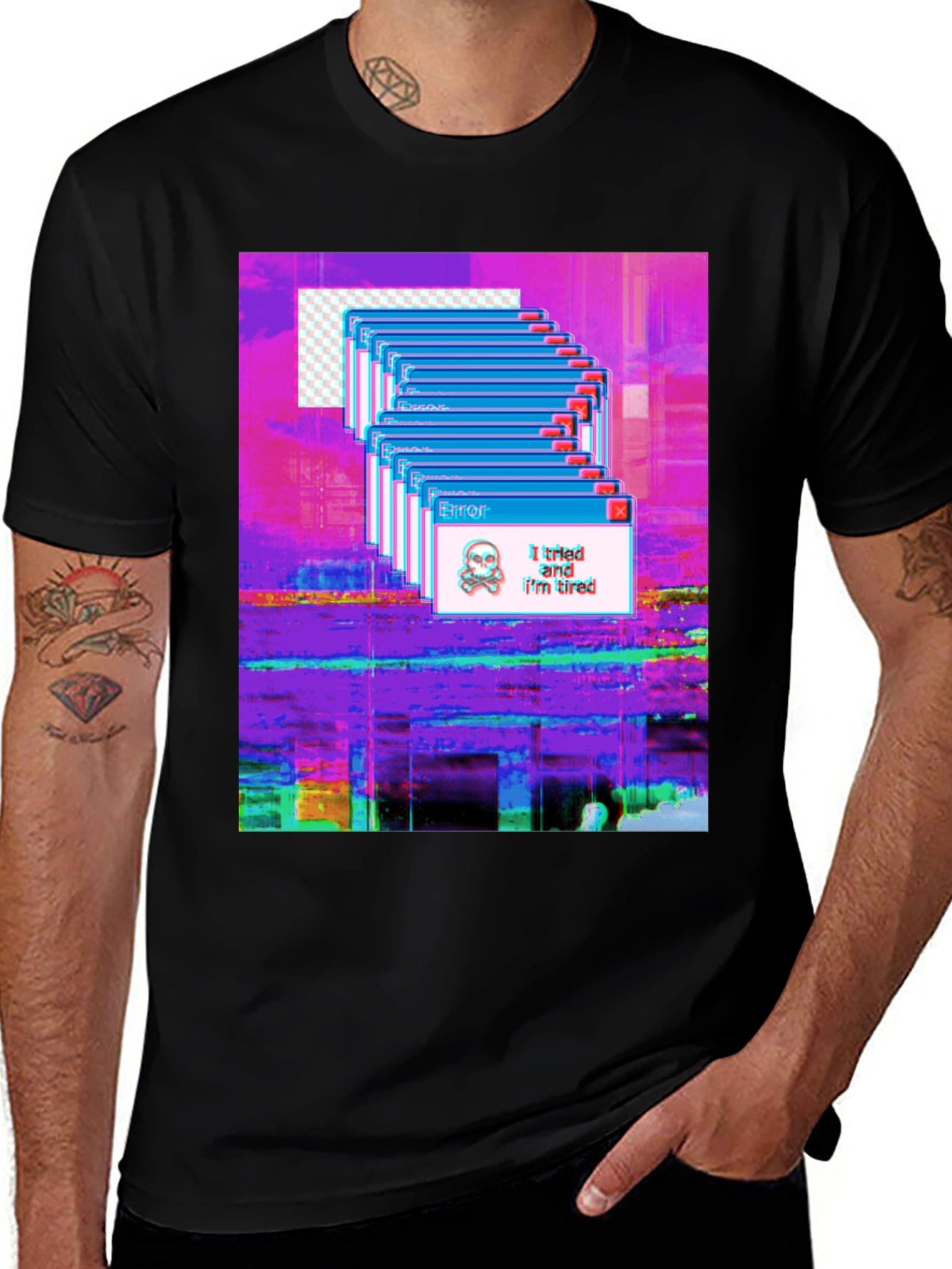 Glitch Error T-Shirt: I tried and I'm tired