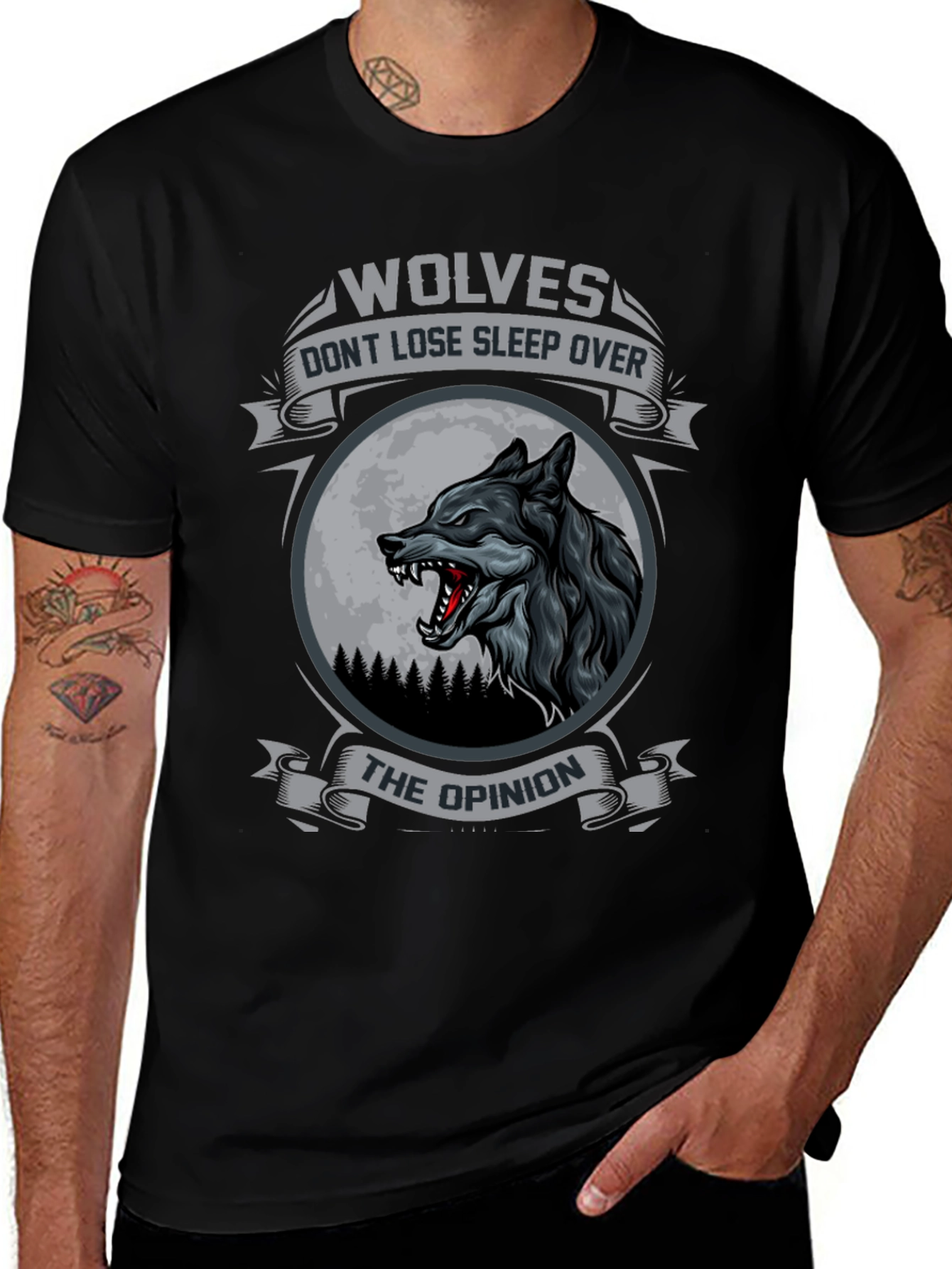 Variant 26 of Wolves Don't Lose Sleep Over The Opinion T-Shirt