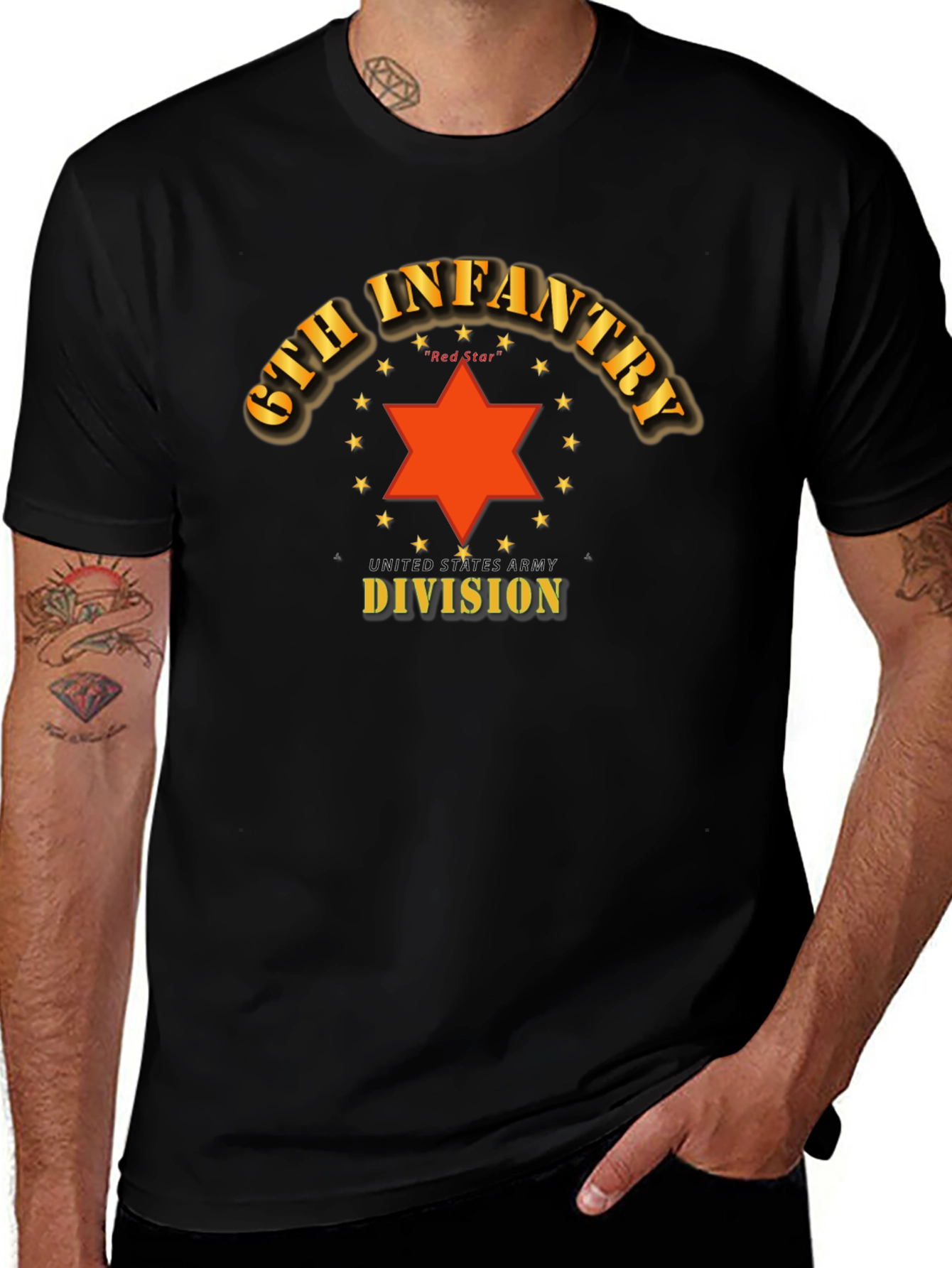 6th Infantry Division T-Shirt - Red Star United States Army Tee