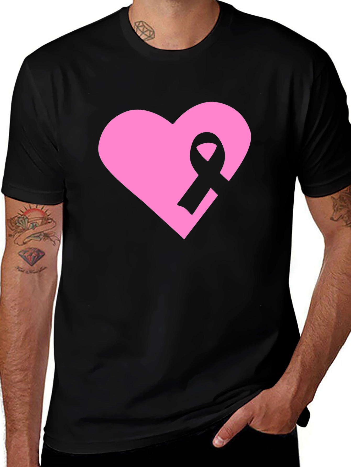 Variant 9 of Pink Heart Ribbon Awareness T-Shirt