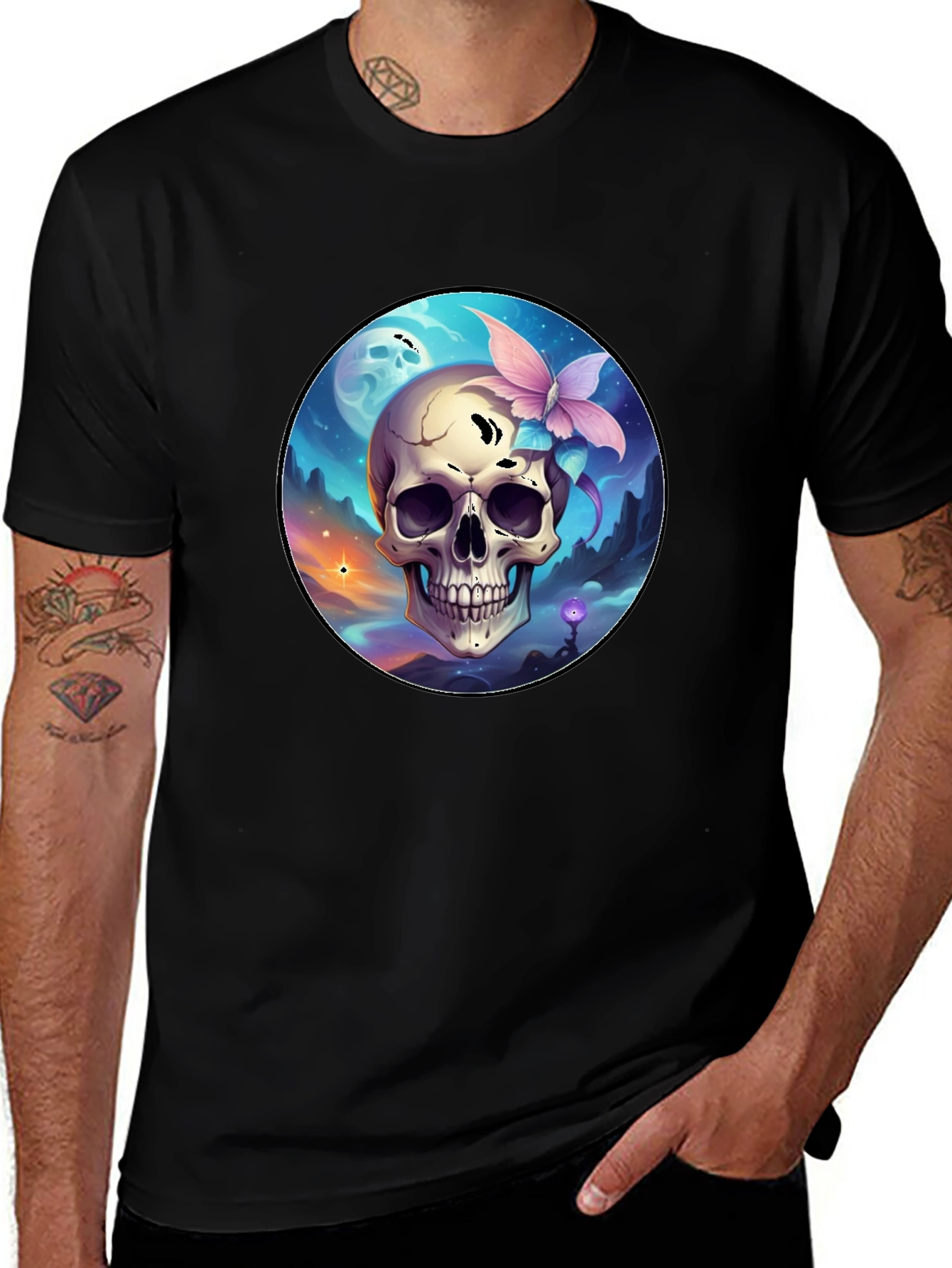 Variant 16 of Skull & Butterfly Graphic Tee