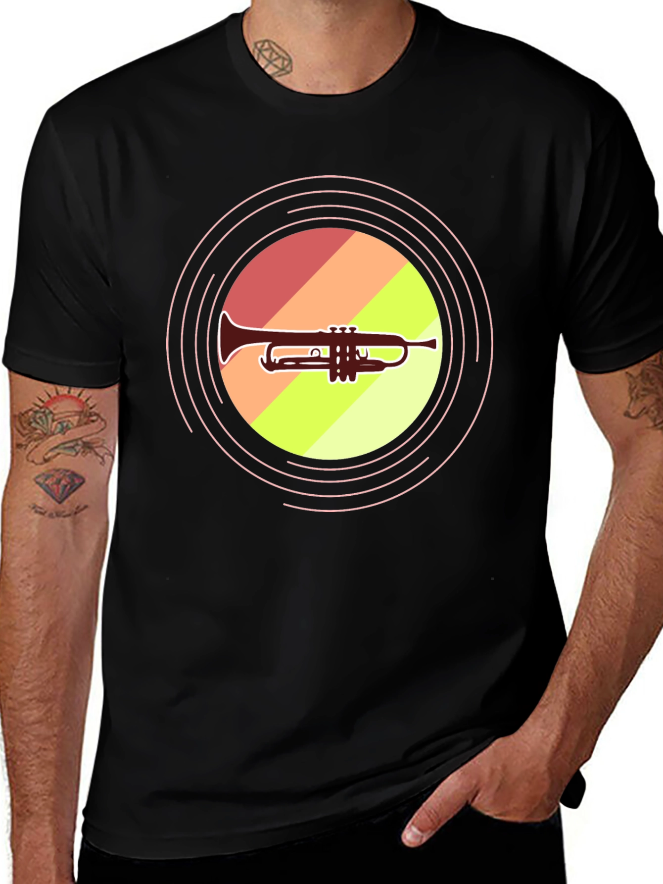 Variant 11 of Trumpet Graphic Tee - Musical Instrument Shirt