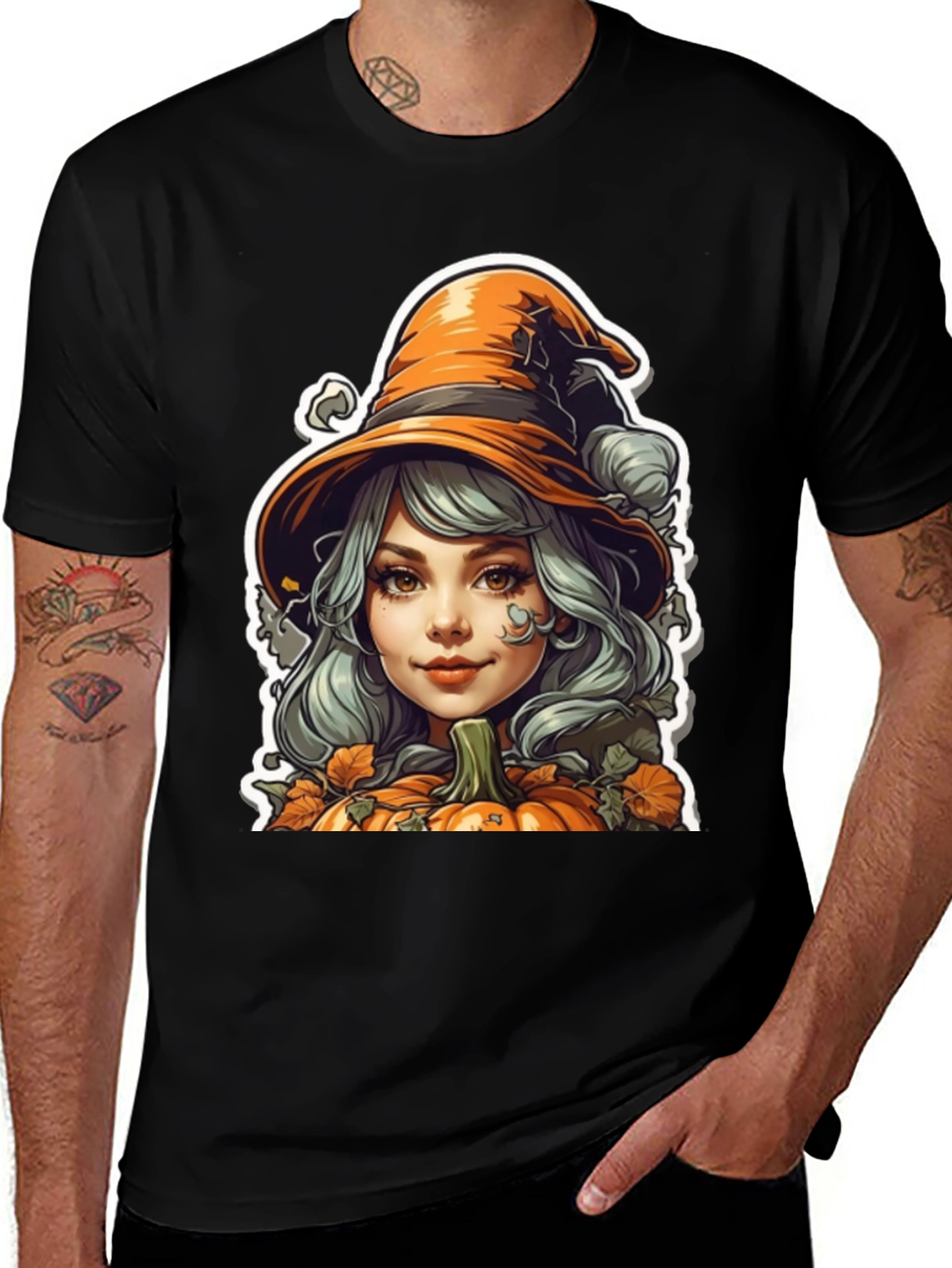 Variant 21 of Witch Graphic Tee - Halloween Style