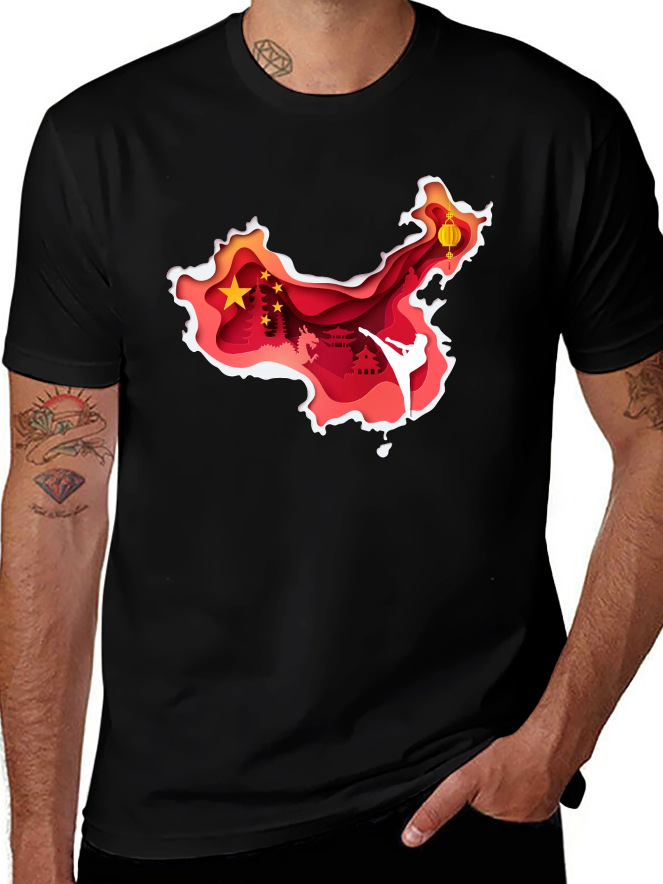 Variant 21 of China Map Graphic Print T-Shirt