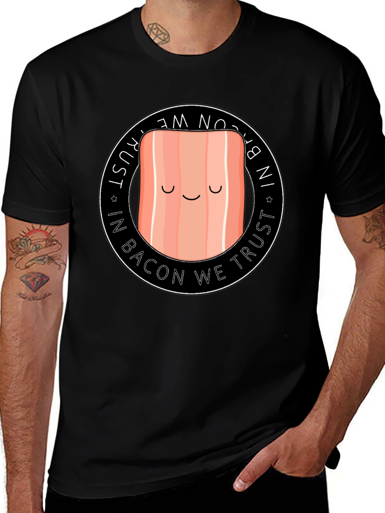 Variant 7 of Funny Bacon T-Shirt - In Bacon We Trust Tee