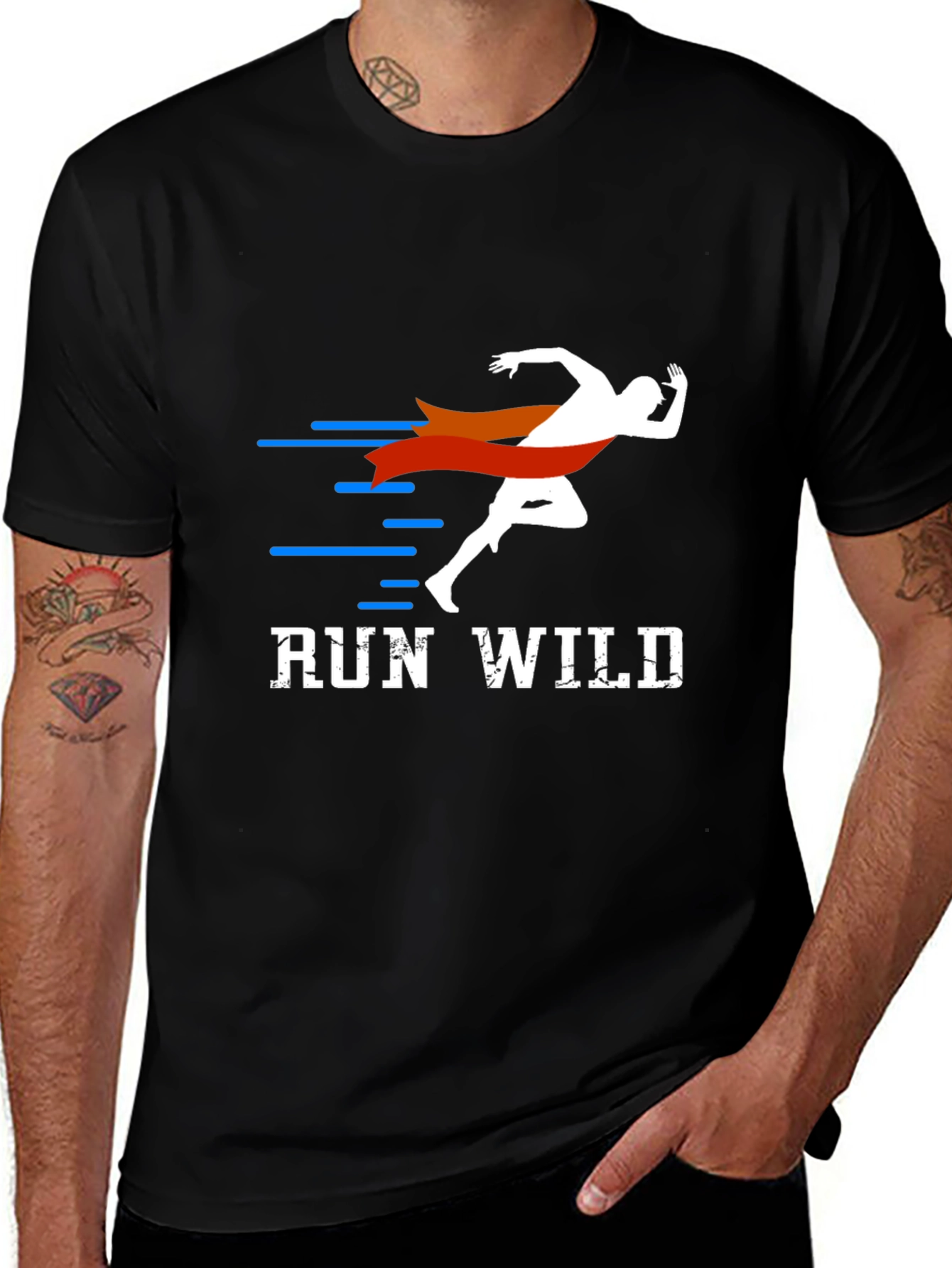 Variant 21 of Run Wild Graphic Tee - Motivational Activewear Shirt