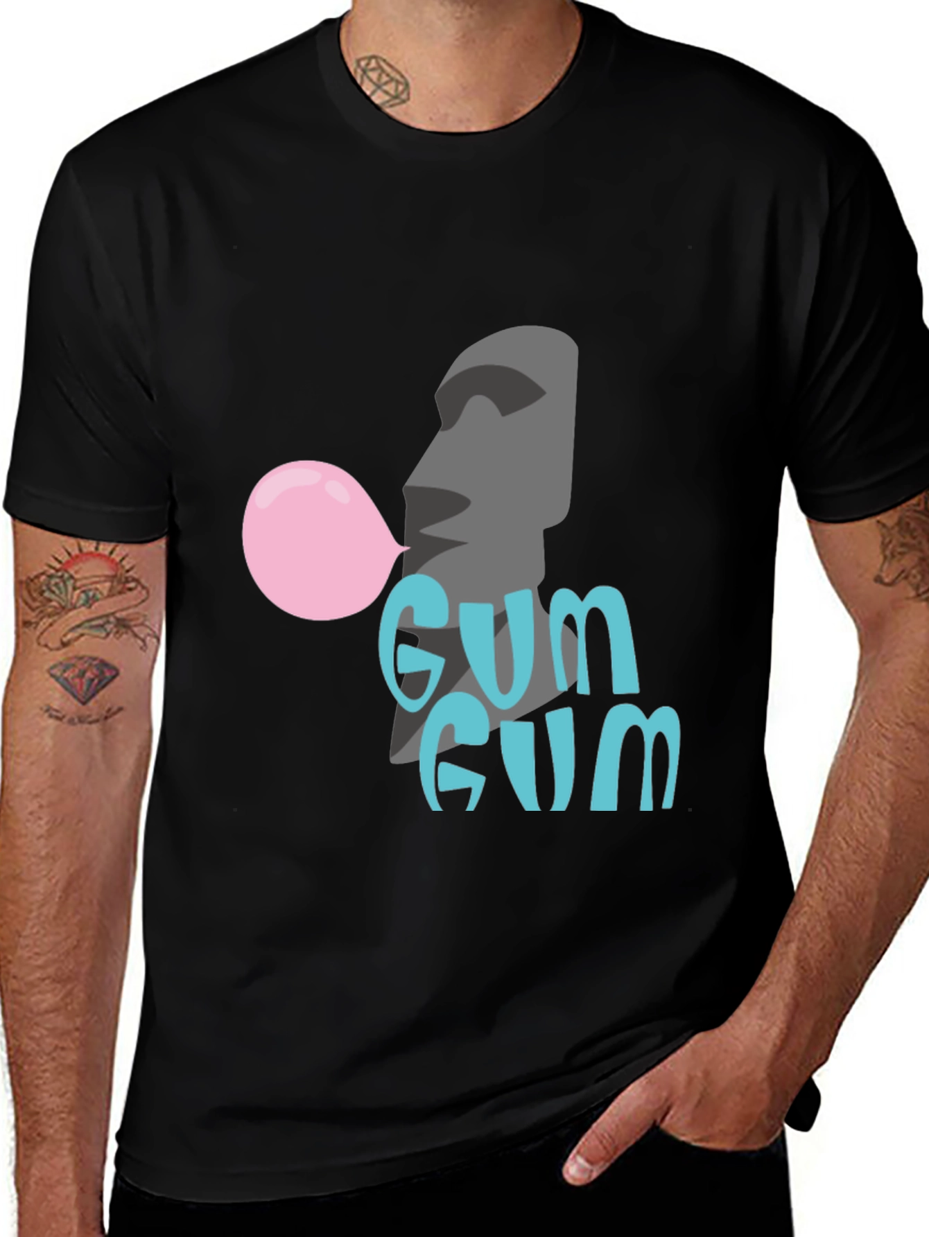 Moai Gum T-Shirt - Bubblegum Fun!
