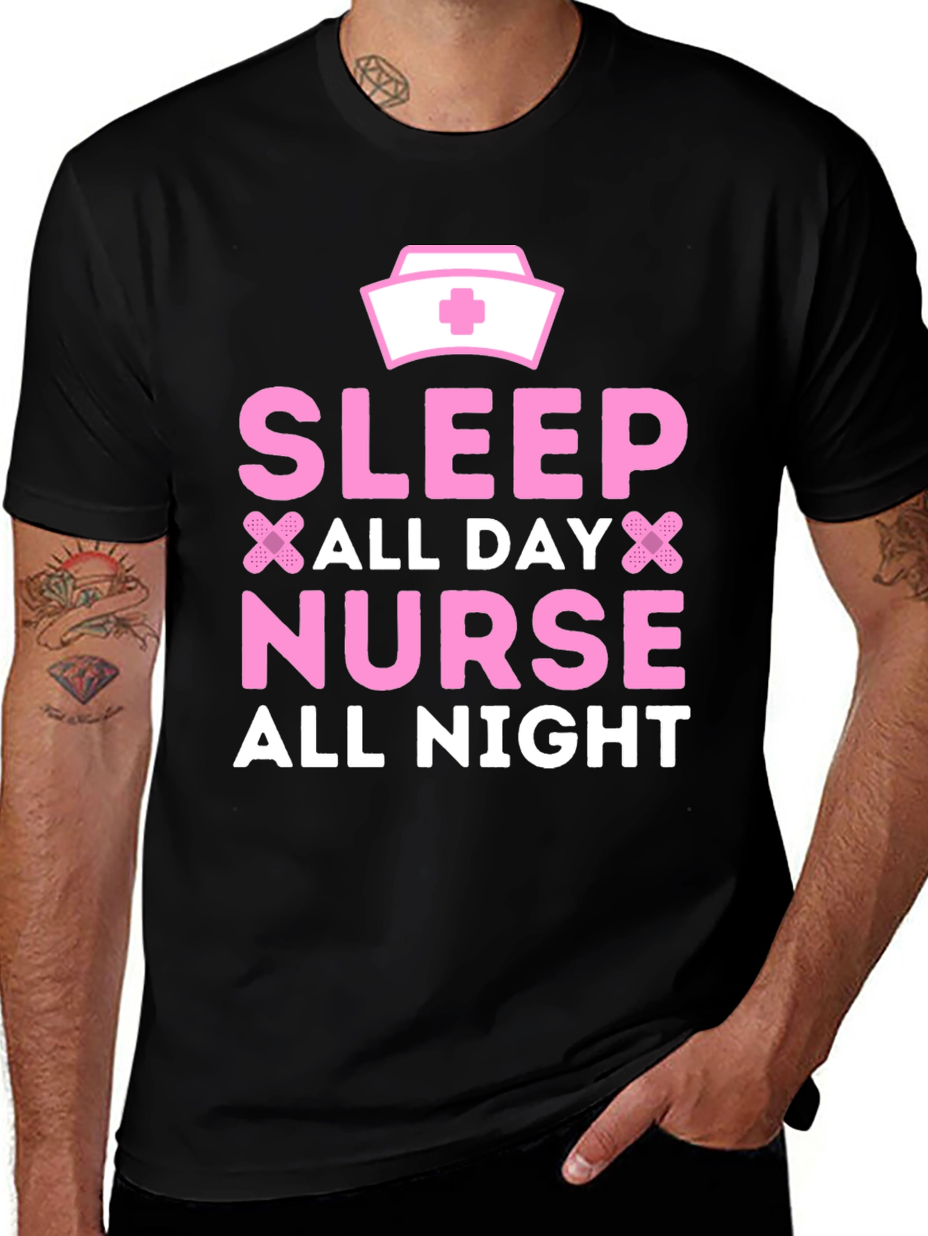 Variant 3 of Sleep All Day Nurse All Night Graphic T-Shirt
