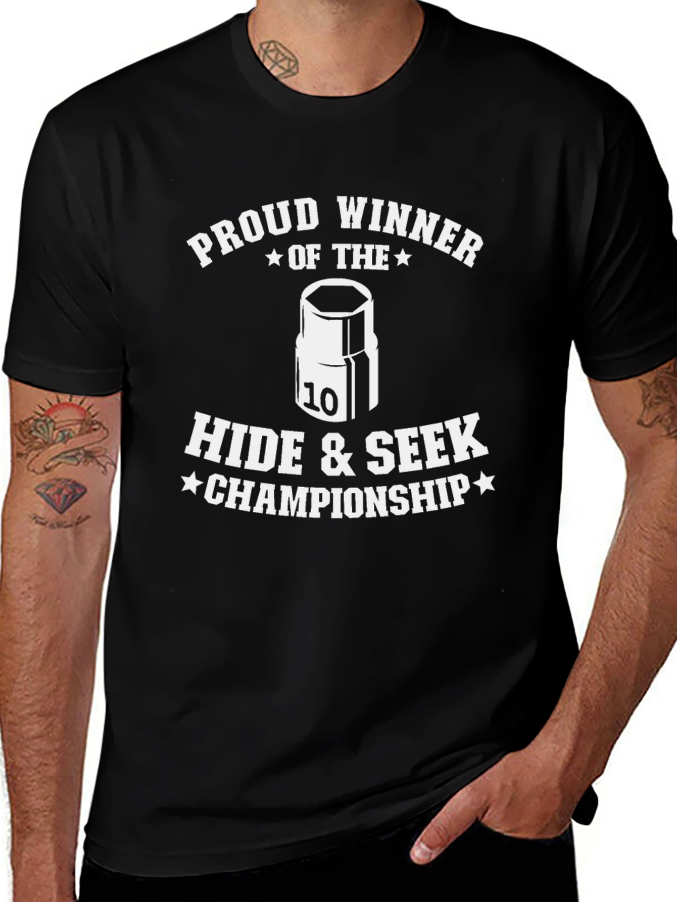 Variant 25 of Proud Winner Hide & Seek T-Shirt - Mechanic Humor Tee