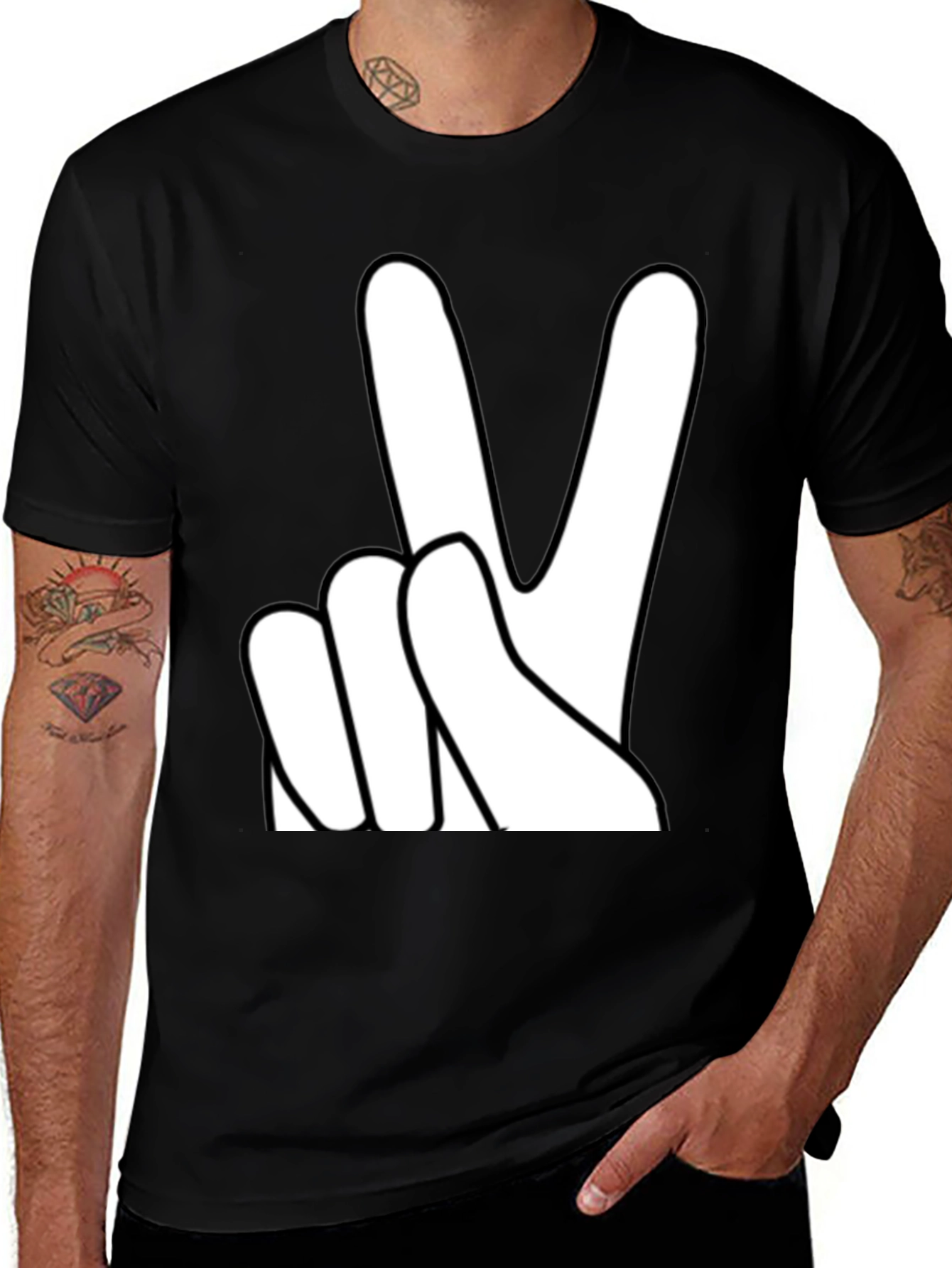 Variant 9 of Peace Sign Black T-Shirt
